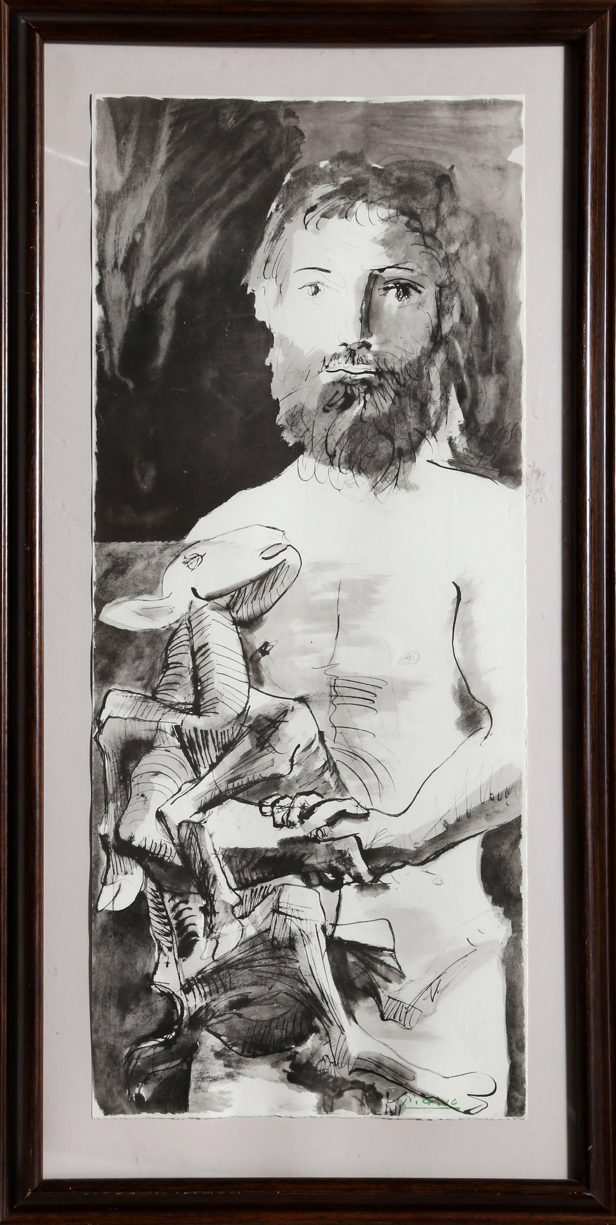 (after) Pablo Picasso Figurative Print - Etude pour l'Homme au Mouton