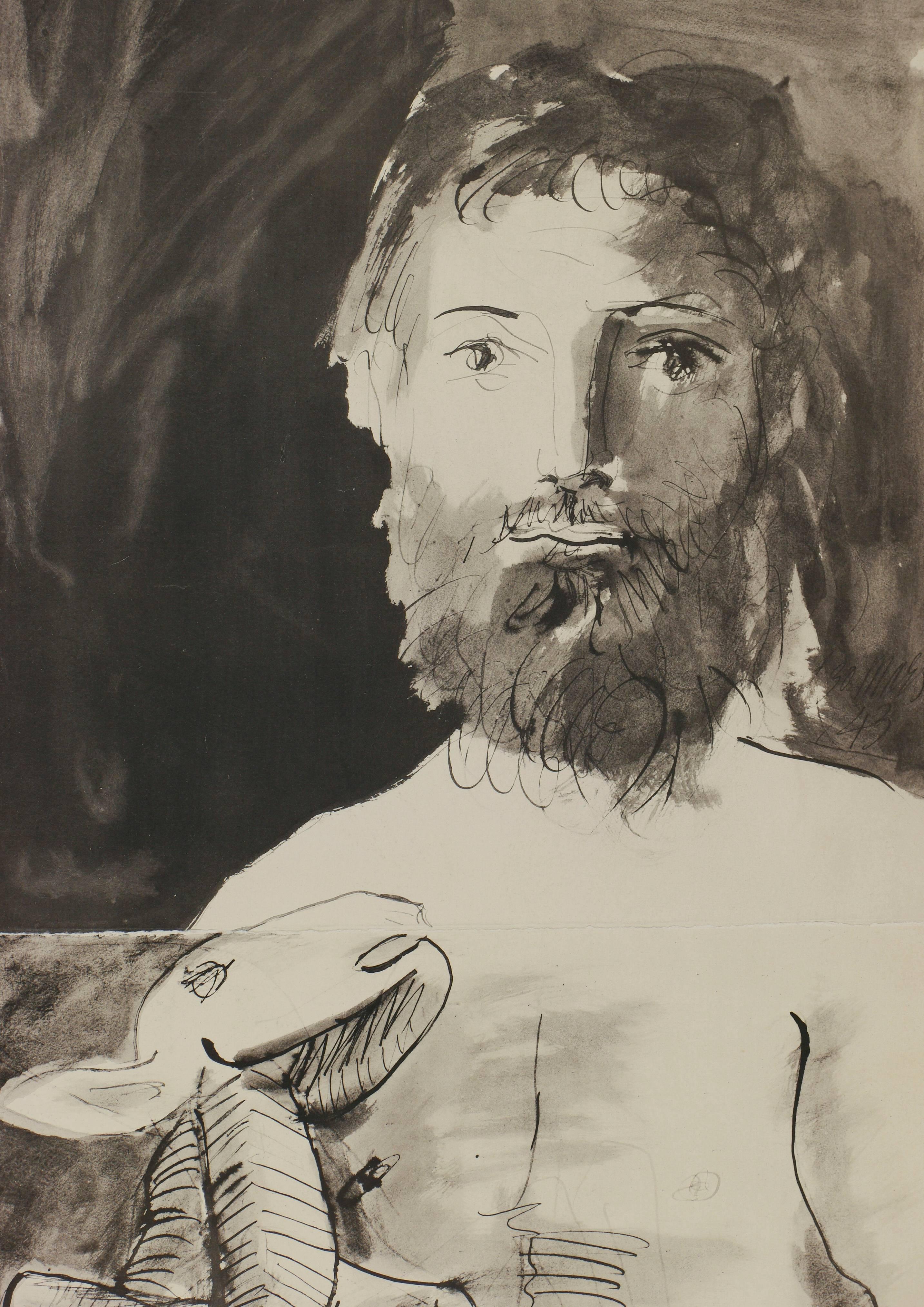 Etude pour L'Homme au Mouton von Pablo Picasso (Moderne), Print, von (after) Pablo Picasso
