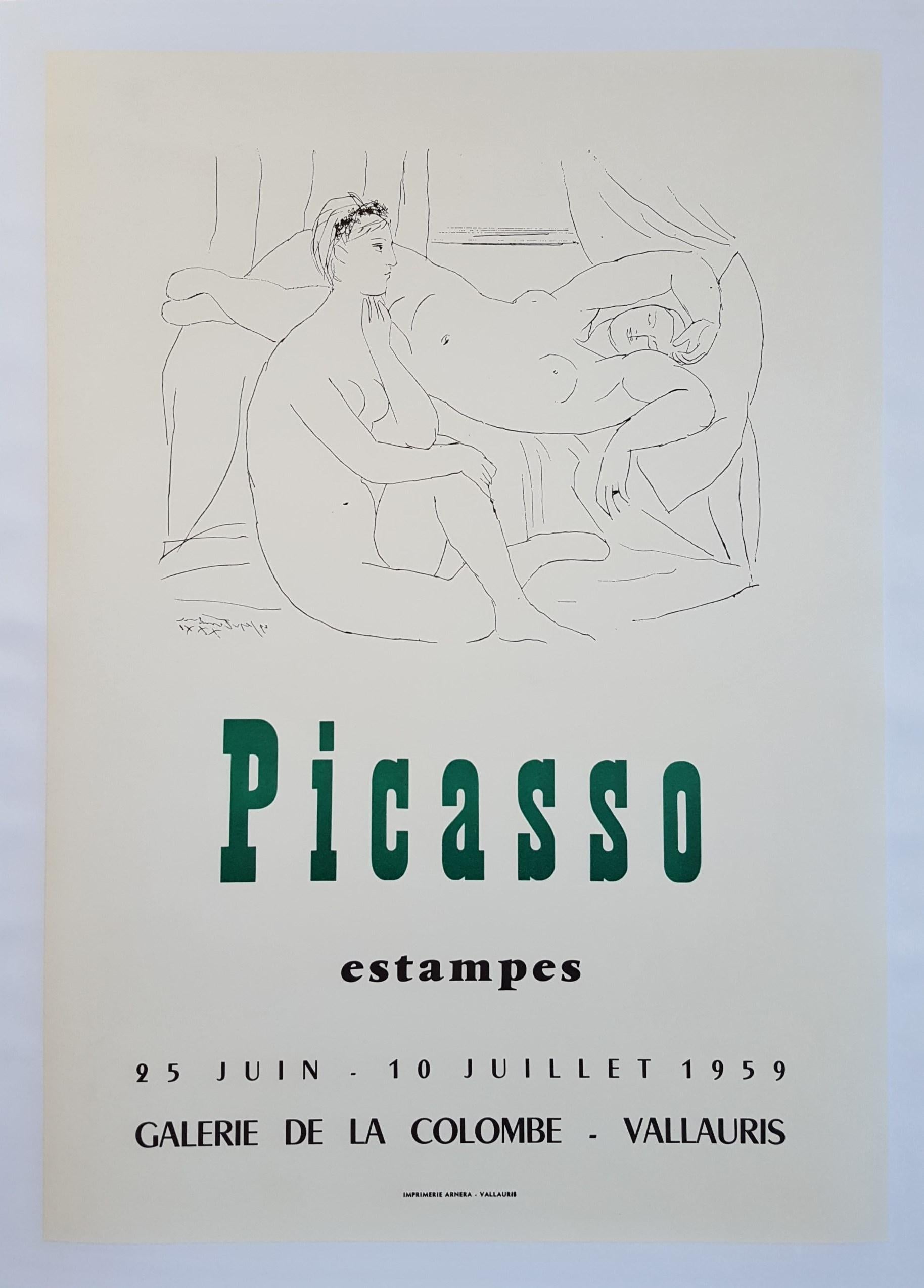 (after) Pablo Picasso Figurative Print - Expo 59 - Galerie de la Colombe