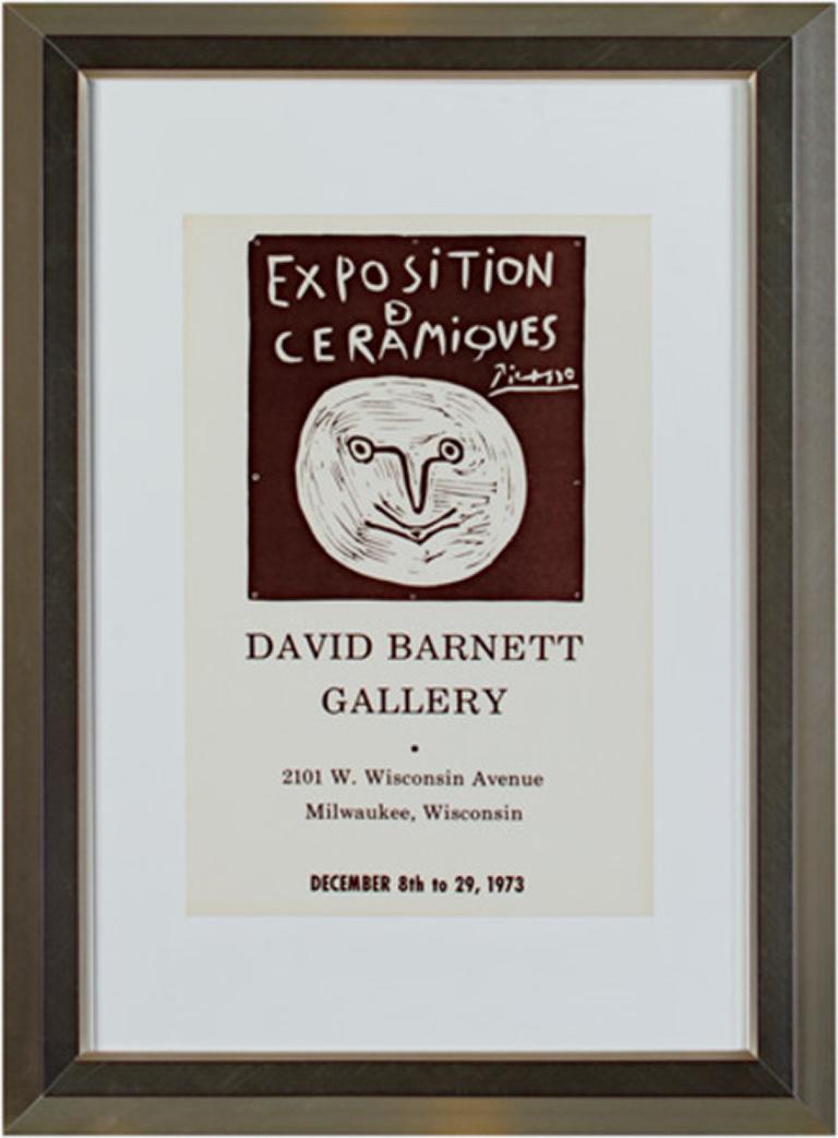 (after) Pablo Picasso Figurative Print – ""Exposition Ceramiques Picasso, David Barnett Gallery", Poster nach P. Picasso