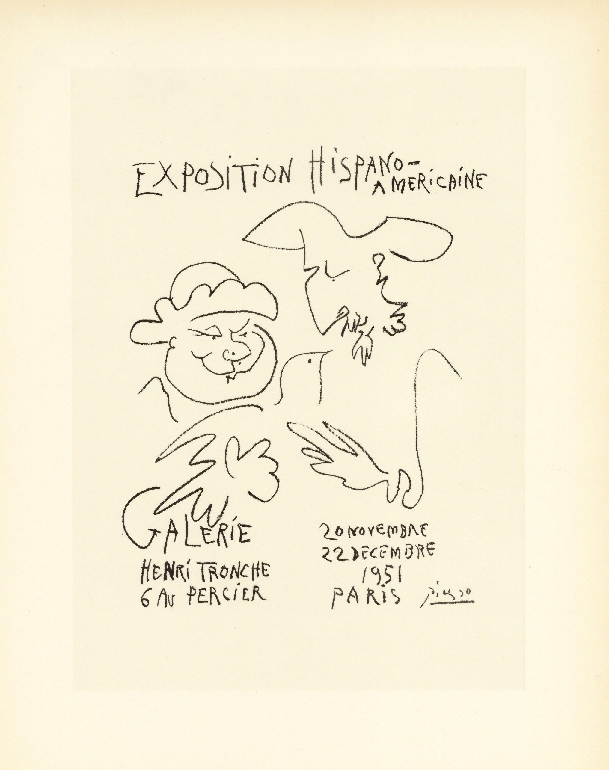 "Exposition Hispano-Americaine" lithograph poster - Print by (after) Pablo Picasso