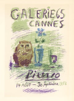 "Exposition Picasso Galerie 65 Cannes" lithograph poster