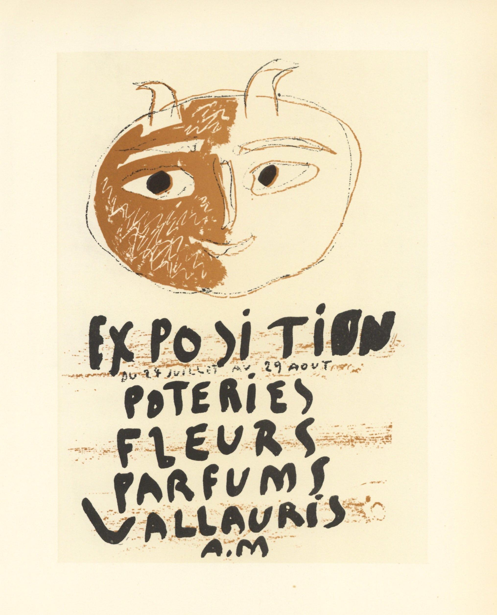 Affiche en lithographie « Exposition Poteries, Fleurs, parfums » - Print de (after) Pablo Picasso