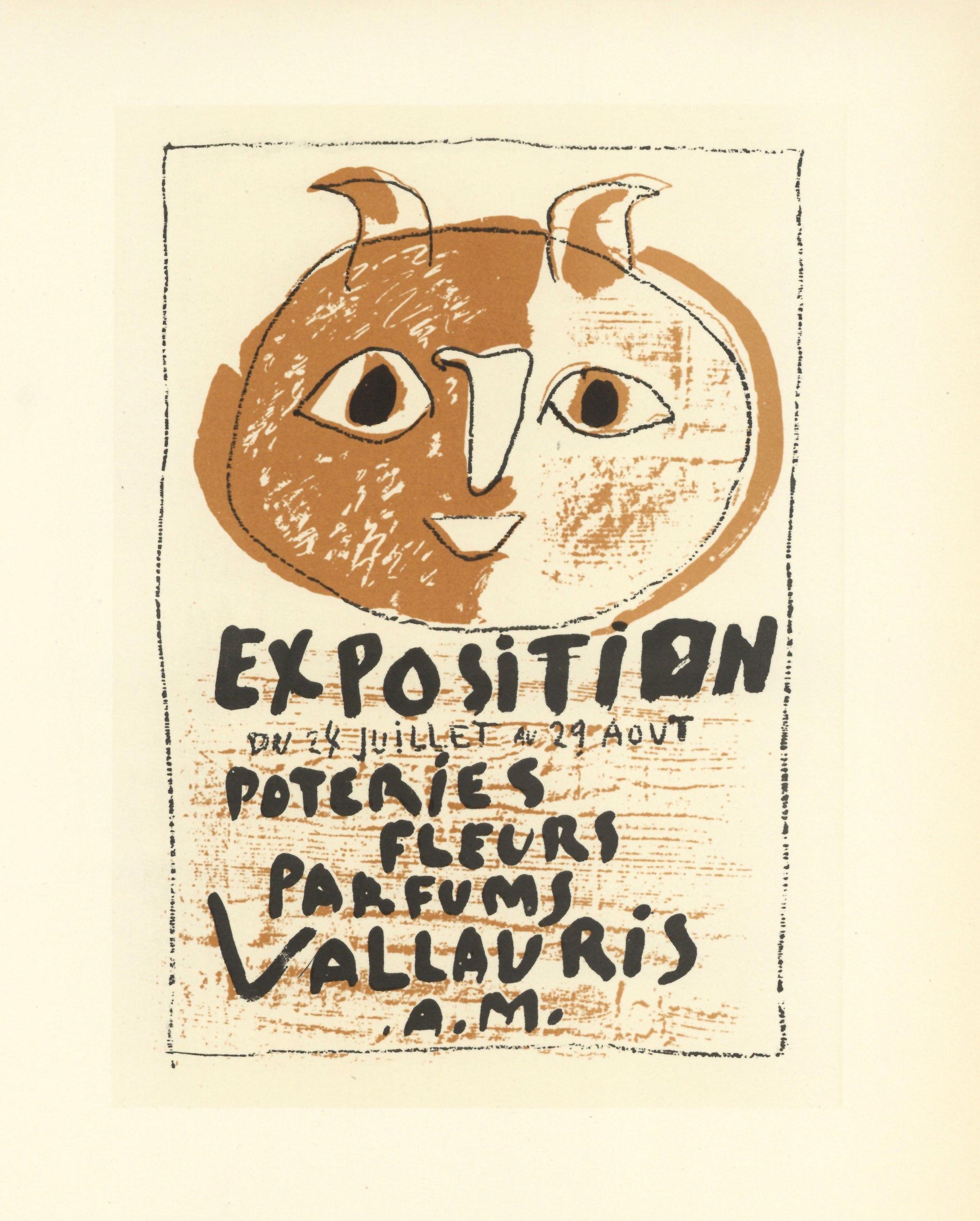 Affiche en lithographie « Exposition Poteries, Fleurs, parfums » - Print de (after) Pablo Picasso