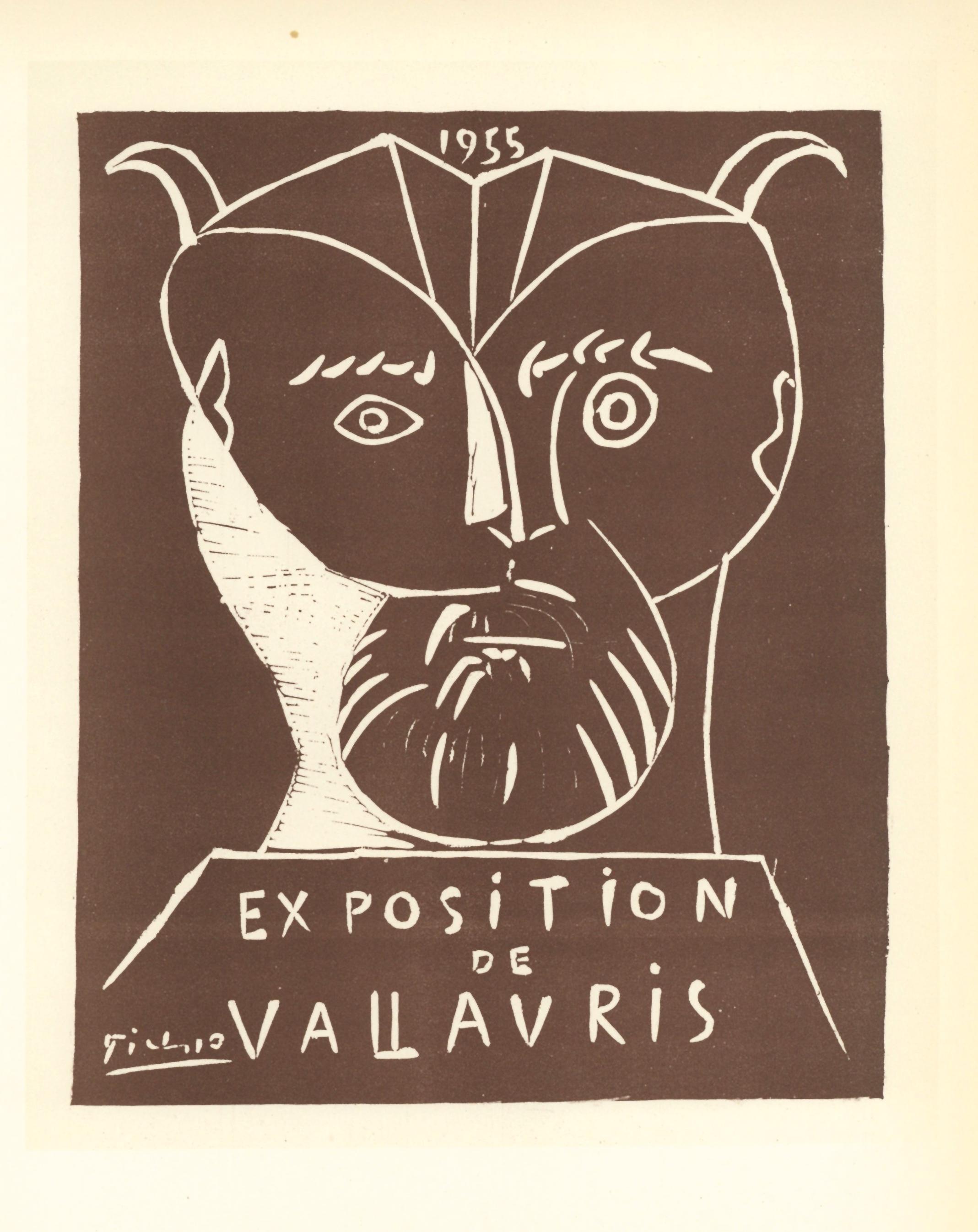 Affiche en lithographie « Exposition Vallauris » - Print de (after) Pablo Picasso