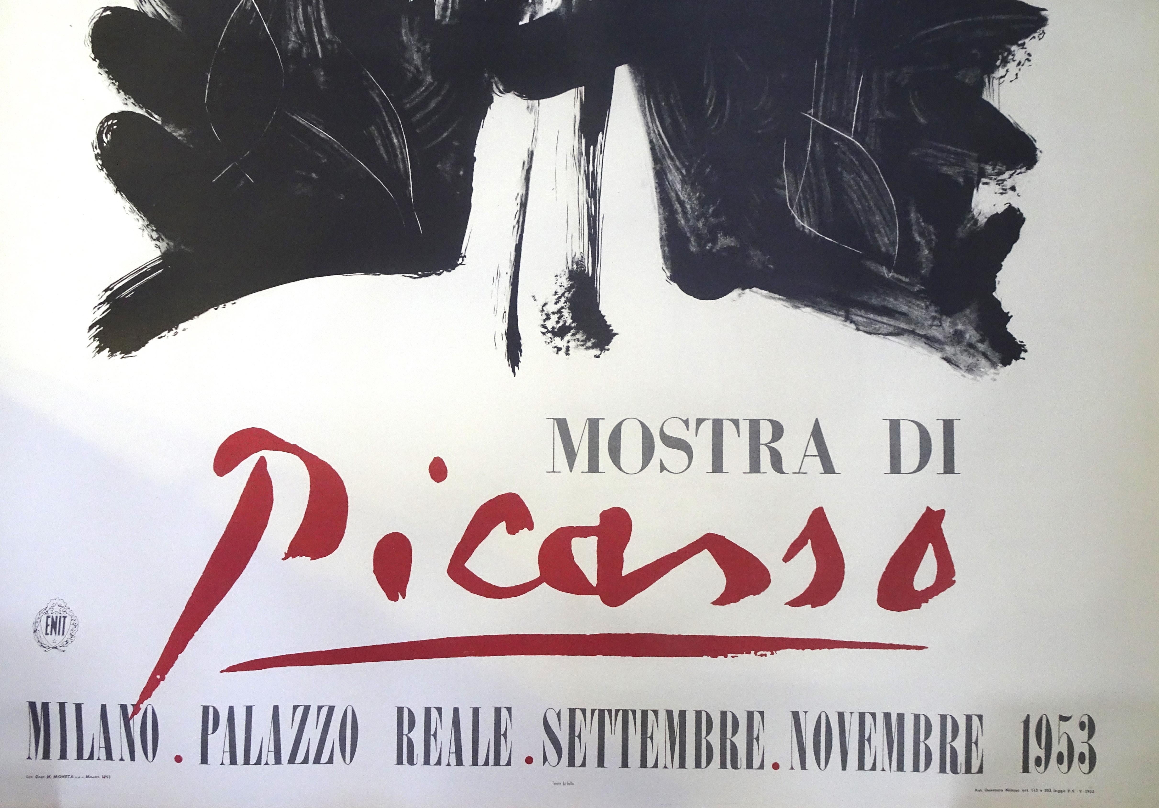 Faun – Vintage-Poster – Picasso-Ausstellung in Mailand 1953, Ausstellung in Mailand – Print von (after) Pablo Picasso