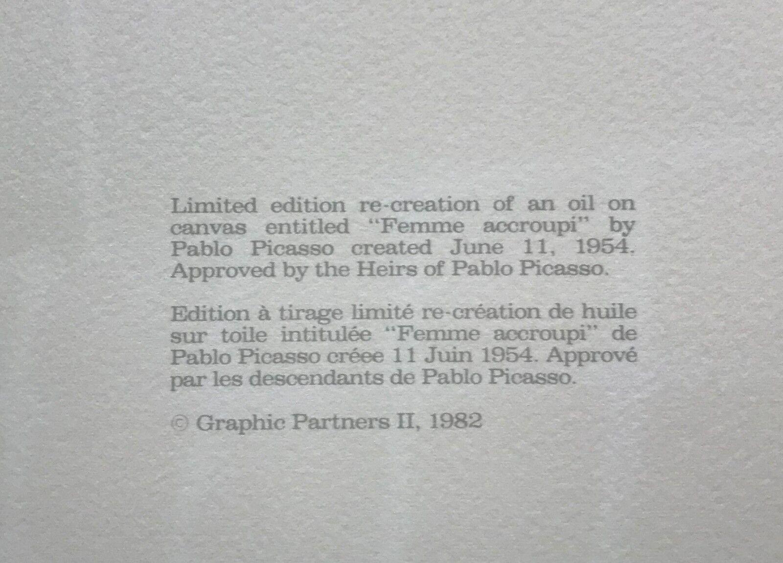 Femme Accroupi (from Picasso Estate Collection) - Cubist Print by (after) Pablo Picasso