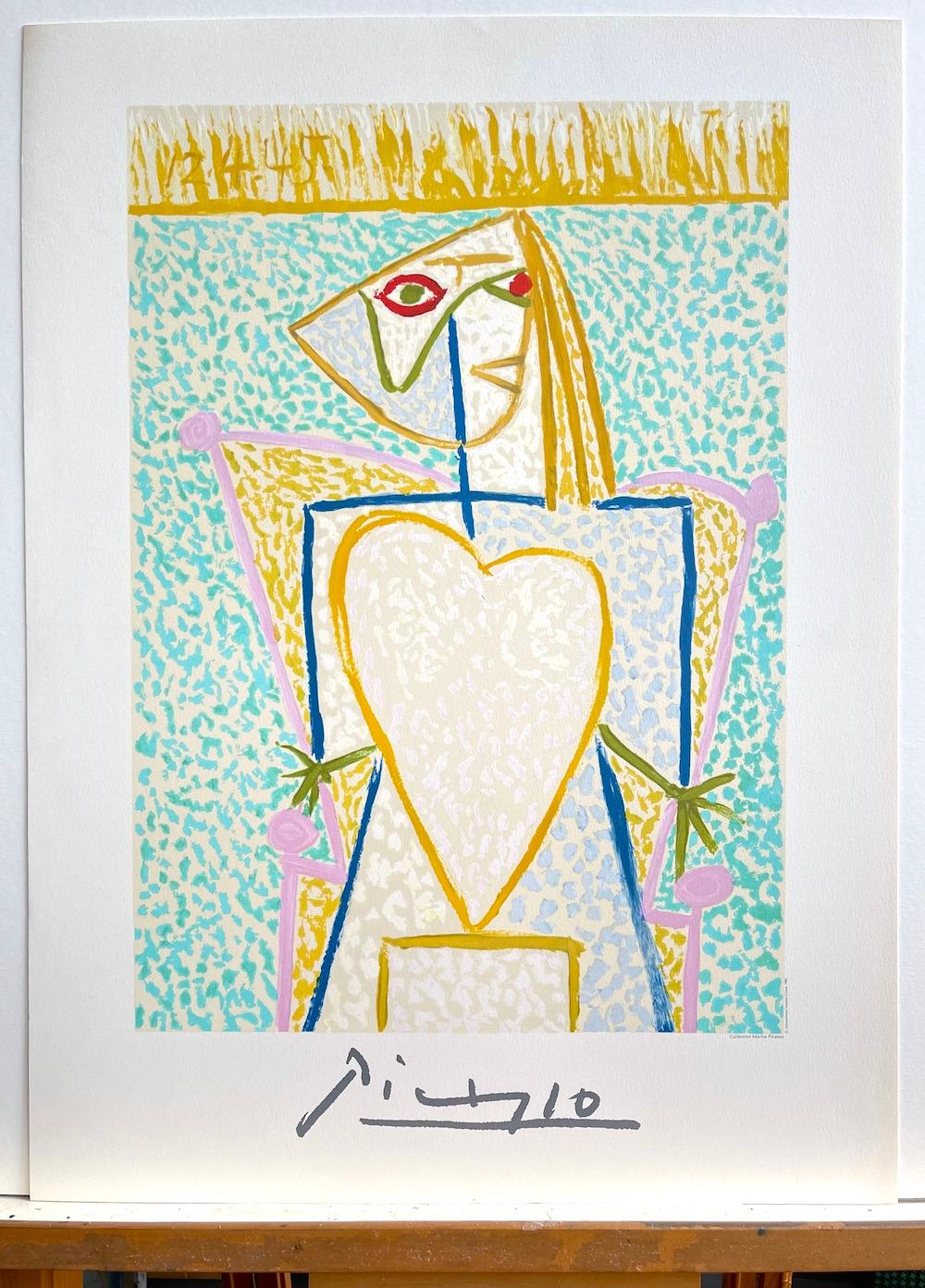 Künstler: Pablo Picasso, Nach, Spanier (1881 - 1973)
Titel: FEMME AU BUSTE EN COEUR #1-A
Jahr des ursprünglichen Kunstwerks: 1945
Medium: Lithographie auf Coventry-Papier, 100% säurefrei
Auflage von 1000, nicht nummeriert, nachlassgeprüfte gedruckte