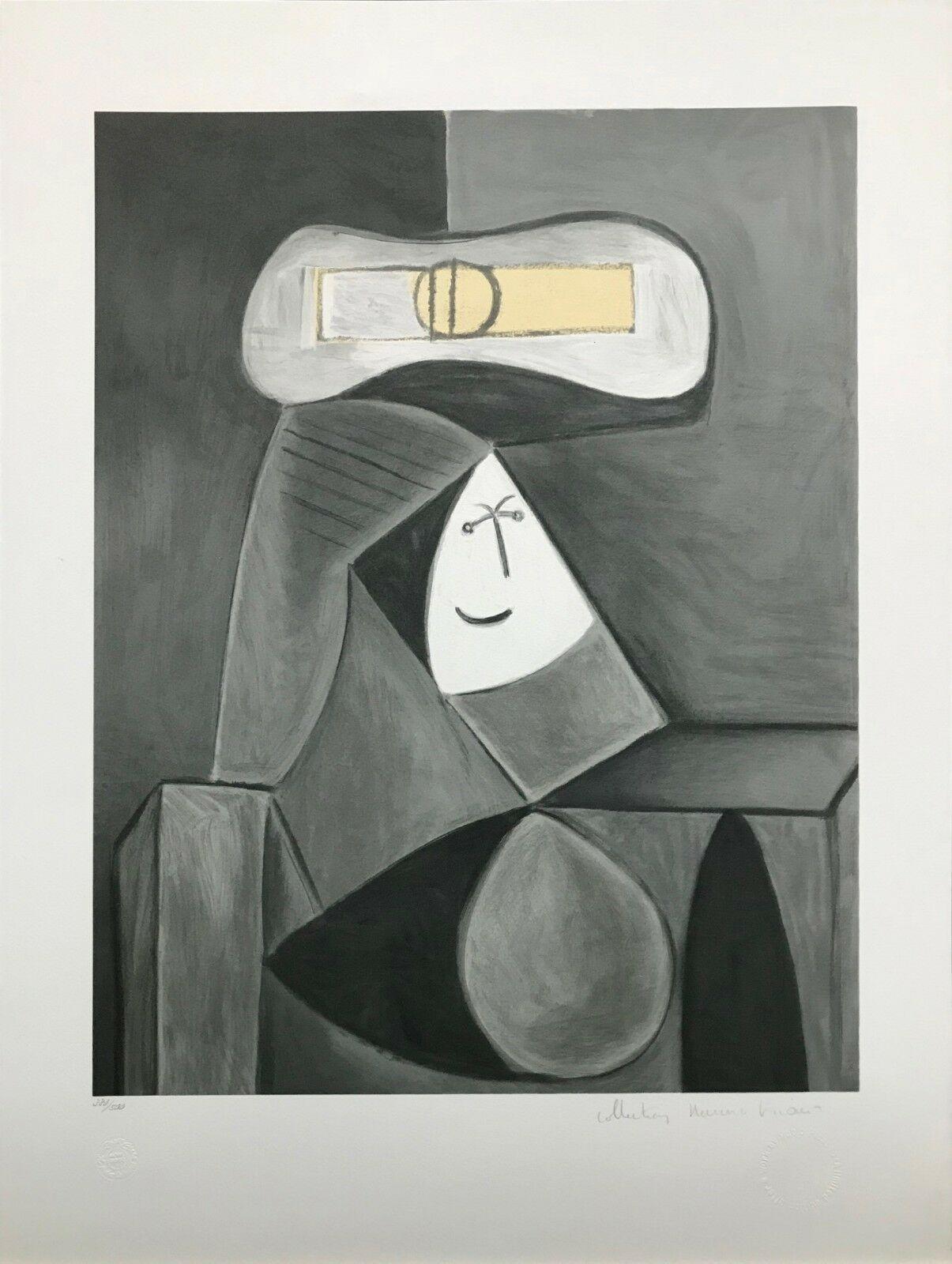 (after) Pablo Picasso Figurative Print - FEMME AU CHAPEAU GRIS