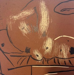 Pablo Picasso  Liegende Frau und Mann mit großem Hut, 1962