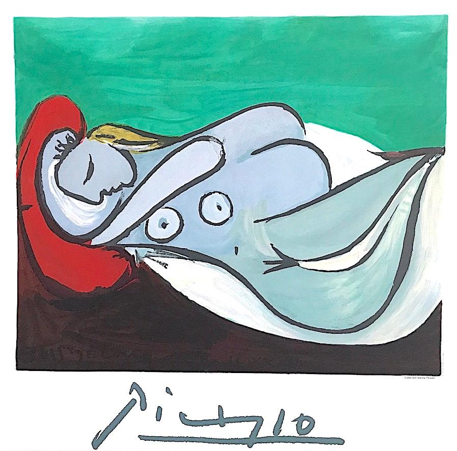 FORMEUSE À L''OREILLER (Marie-Thérèse Walter) Lithographie, Nu allongé abstrait - Print de (after) Pablo Picasso