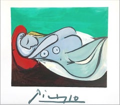 FORMEUSE À L'OREILLER (Marie-Thérèse Walter) Lithograph, Abstract Resting Woman 
