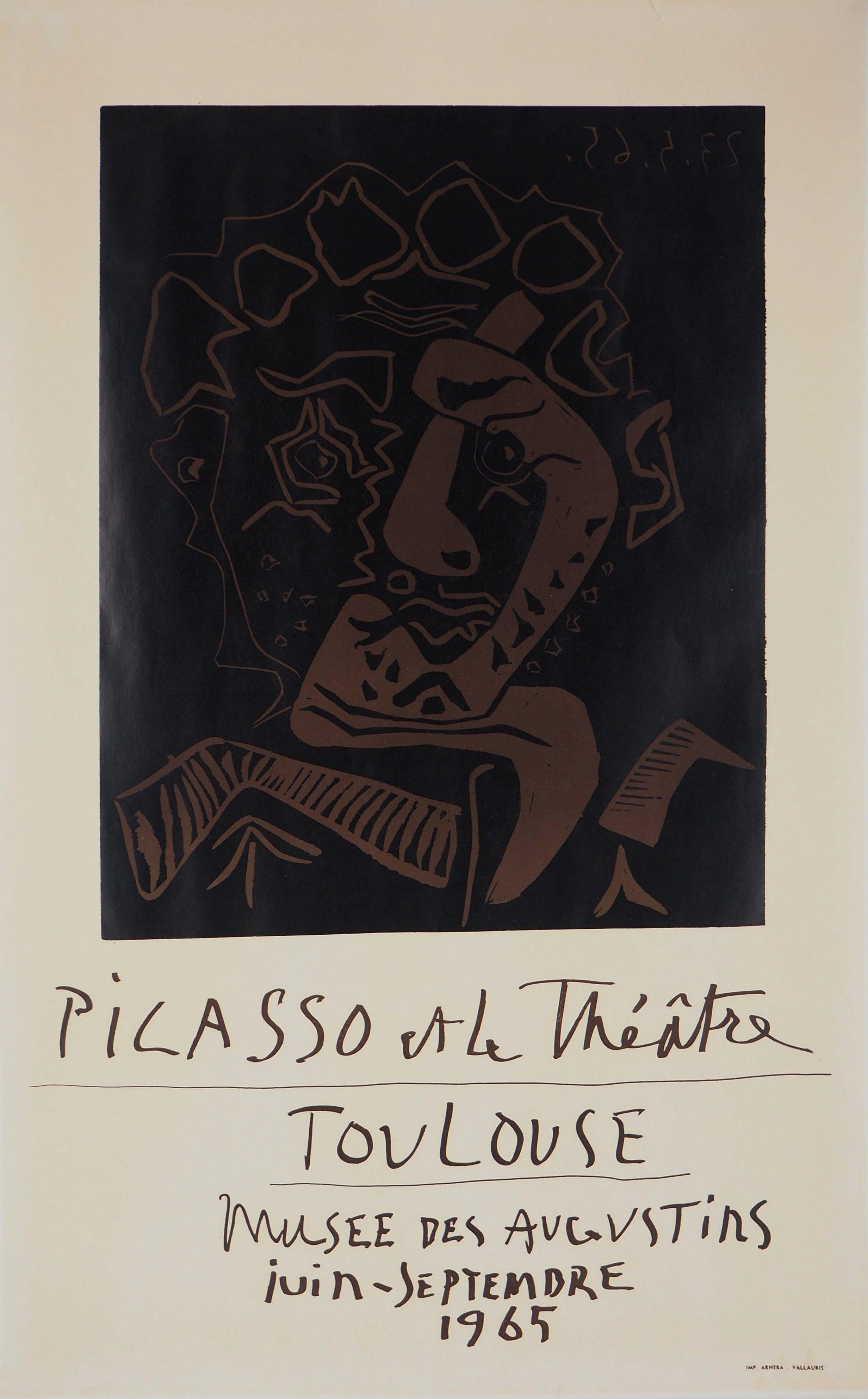 (after) Pablo Picasso Portrait Print - Histrion Head (Picasso and Theater) - Linocut, 1965 (ref. Czwiklitzer #22)