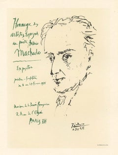 "Lithografie-Plakat "Hommage à Antonio Machado