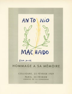 "Affiche lithographique "Hommage à Antonio Machado