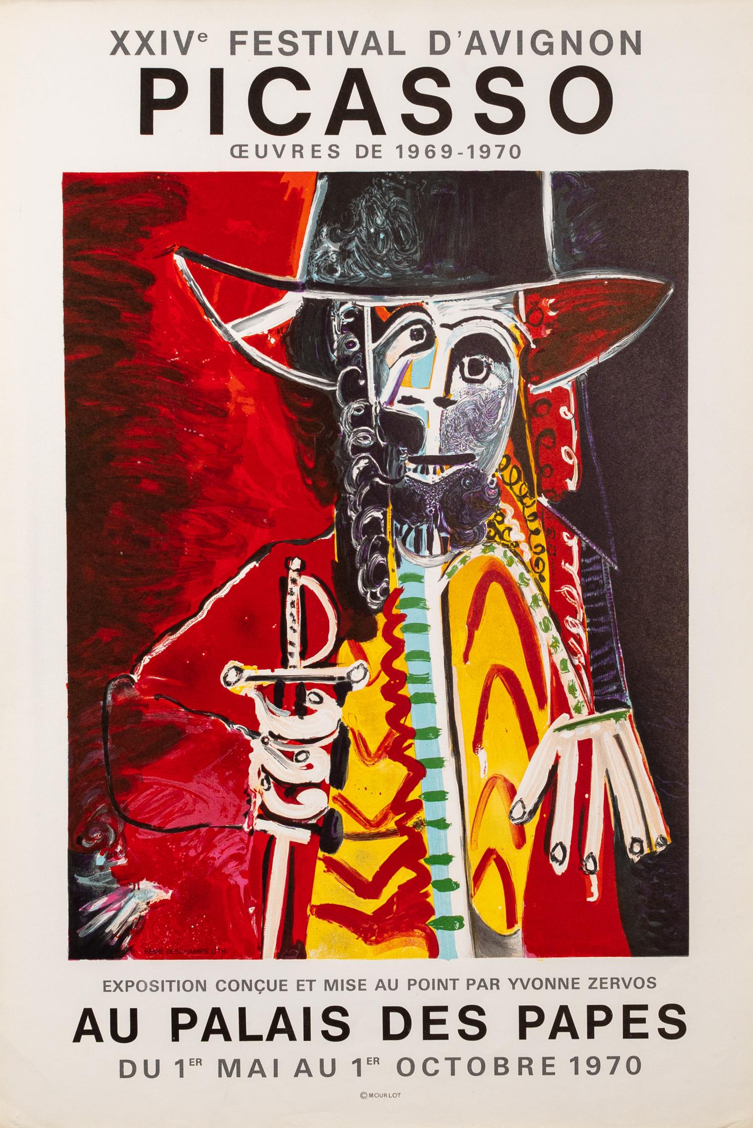 Artist: Pablo Picasso

Medium: Lithographic Poster, 1970

Dimensions: 29.7 x 19.6 in, 75.5 x 50.5 cm

Classic Poster Paper - Perfect Condition A+

This lithographic poster to promote the 24th festival in Avignon, features one of Pablo Picasso's