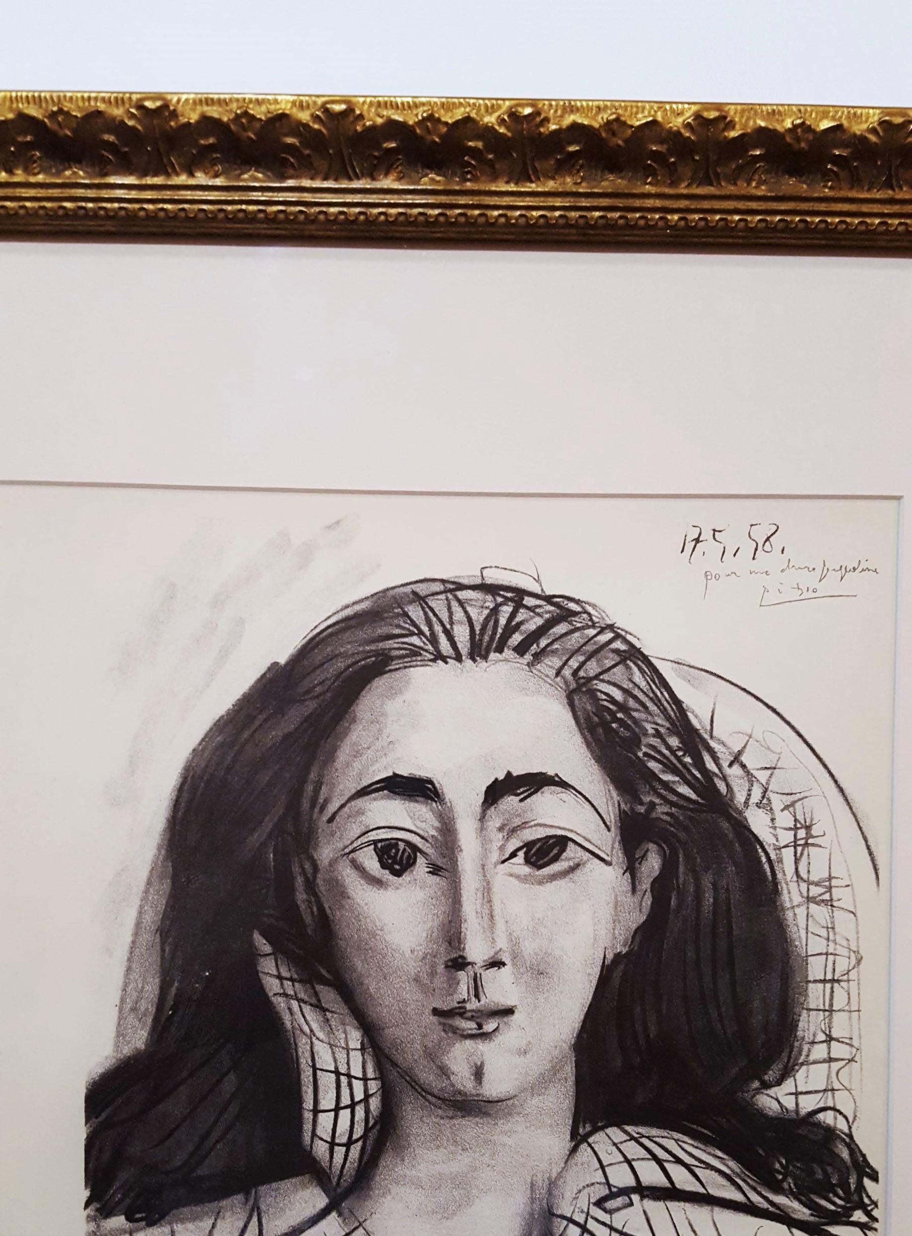 Jacqueline - Gray Portrait Print by (after) Pablo Picasso