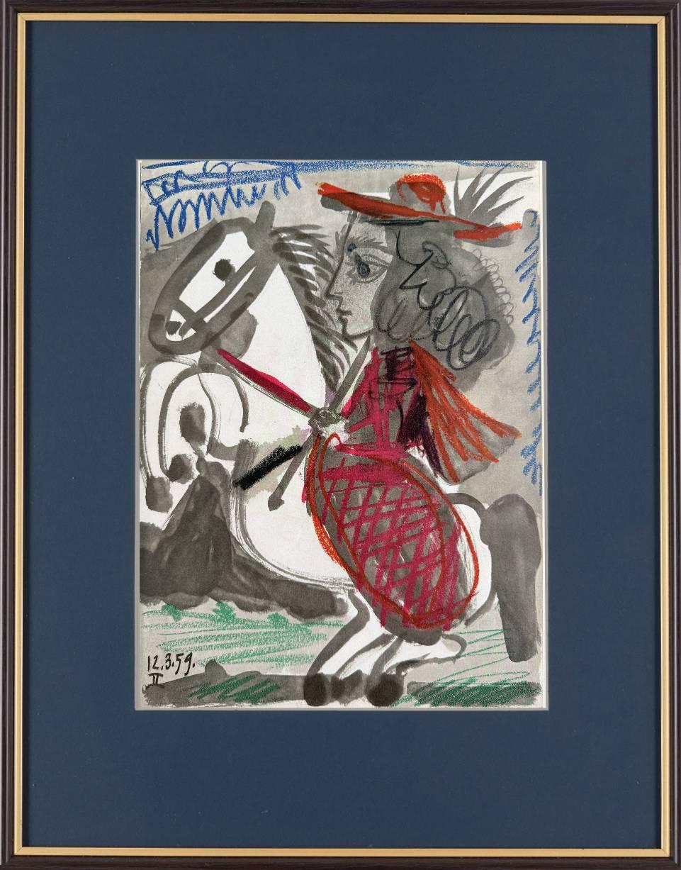 Jacqueline, Lithograph, Modern, 1961, Framed, Excellent - Art by (after) Pablo Picasso