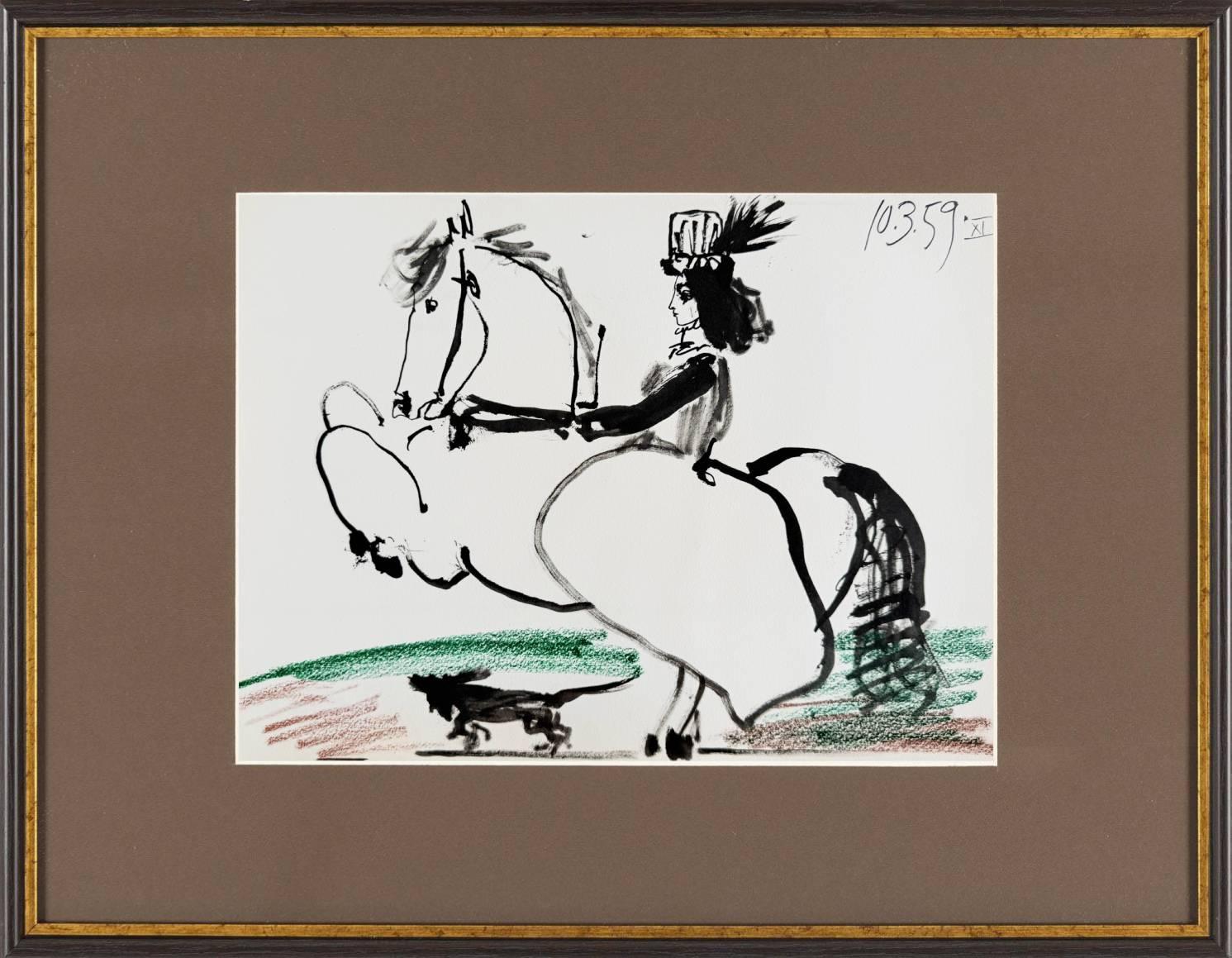 Jacqueline, lithographie, contemporaine, 1961, encadrée, excellent état