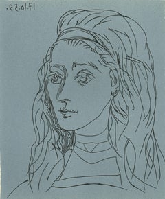 Jacqueline - Linocut Reproduction After Pablo Picasso - 1962