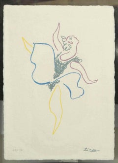 Vintage La Bailarina - Original Lithograph After Pablo Picasso - 1954