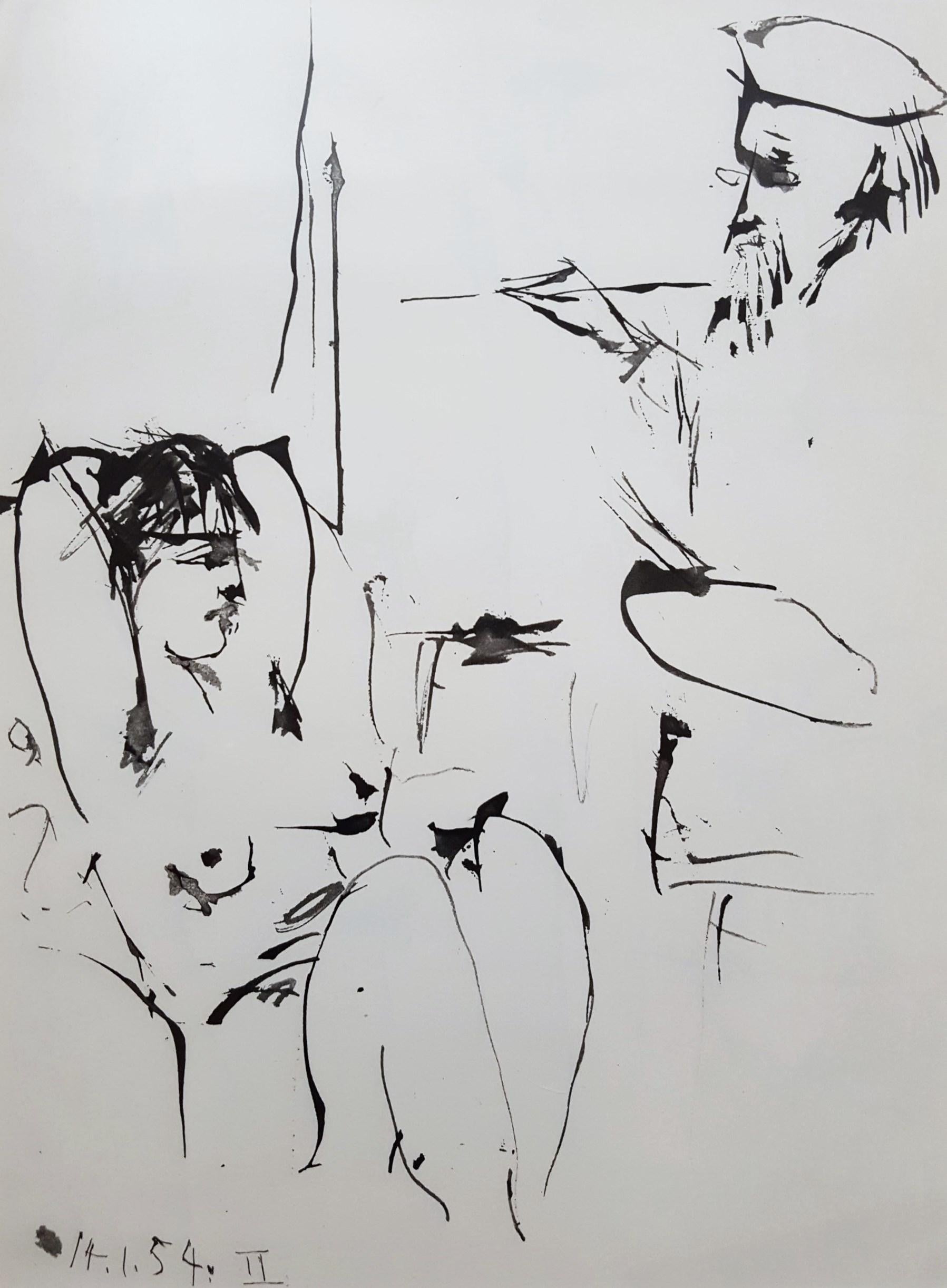 (after) Pablo Picasso Nude Print - La Comedie Humaine