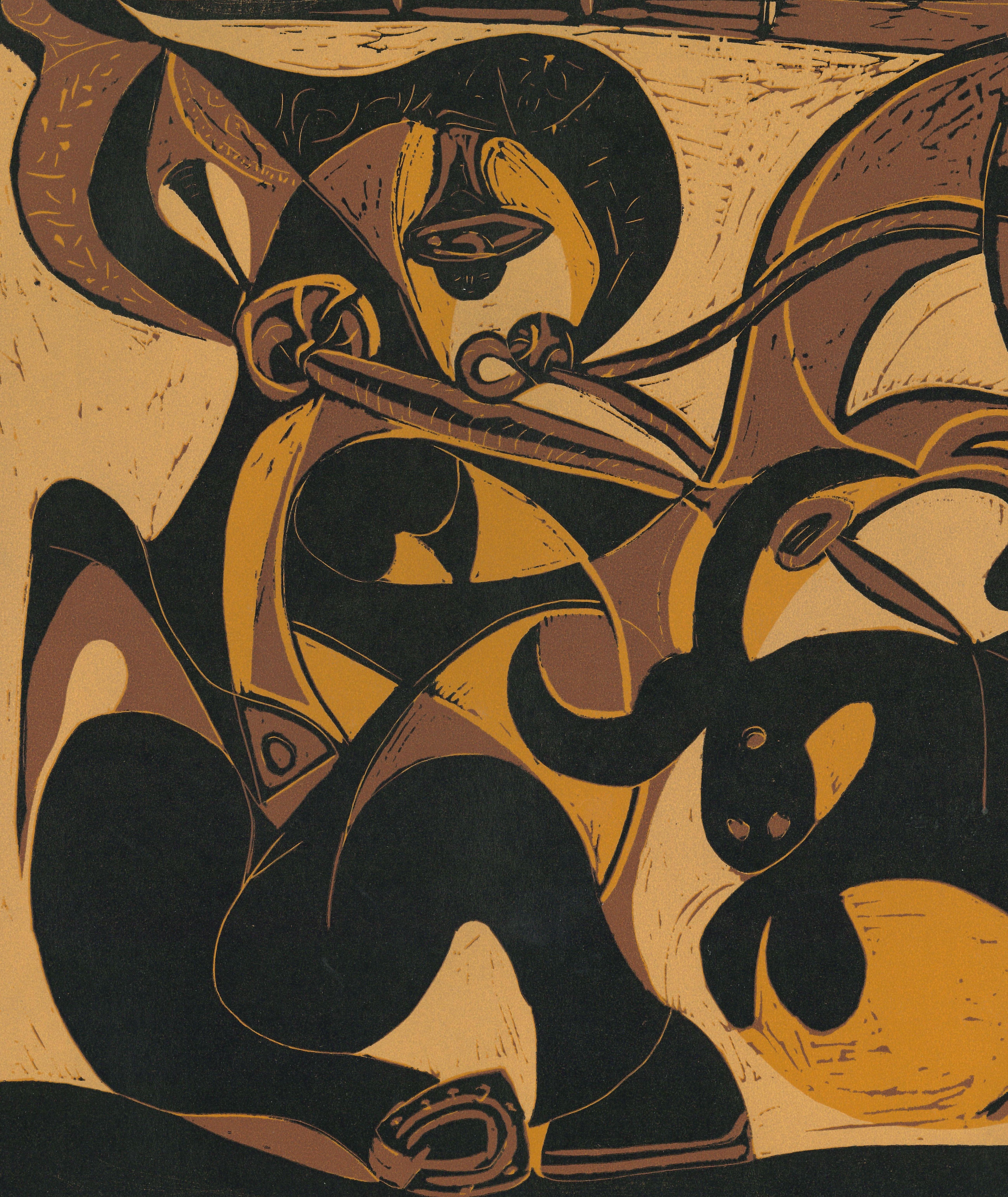 La Pique – Linocut nach Pablo Picasso – 1962 – Print von (after) Pablo Picasso
