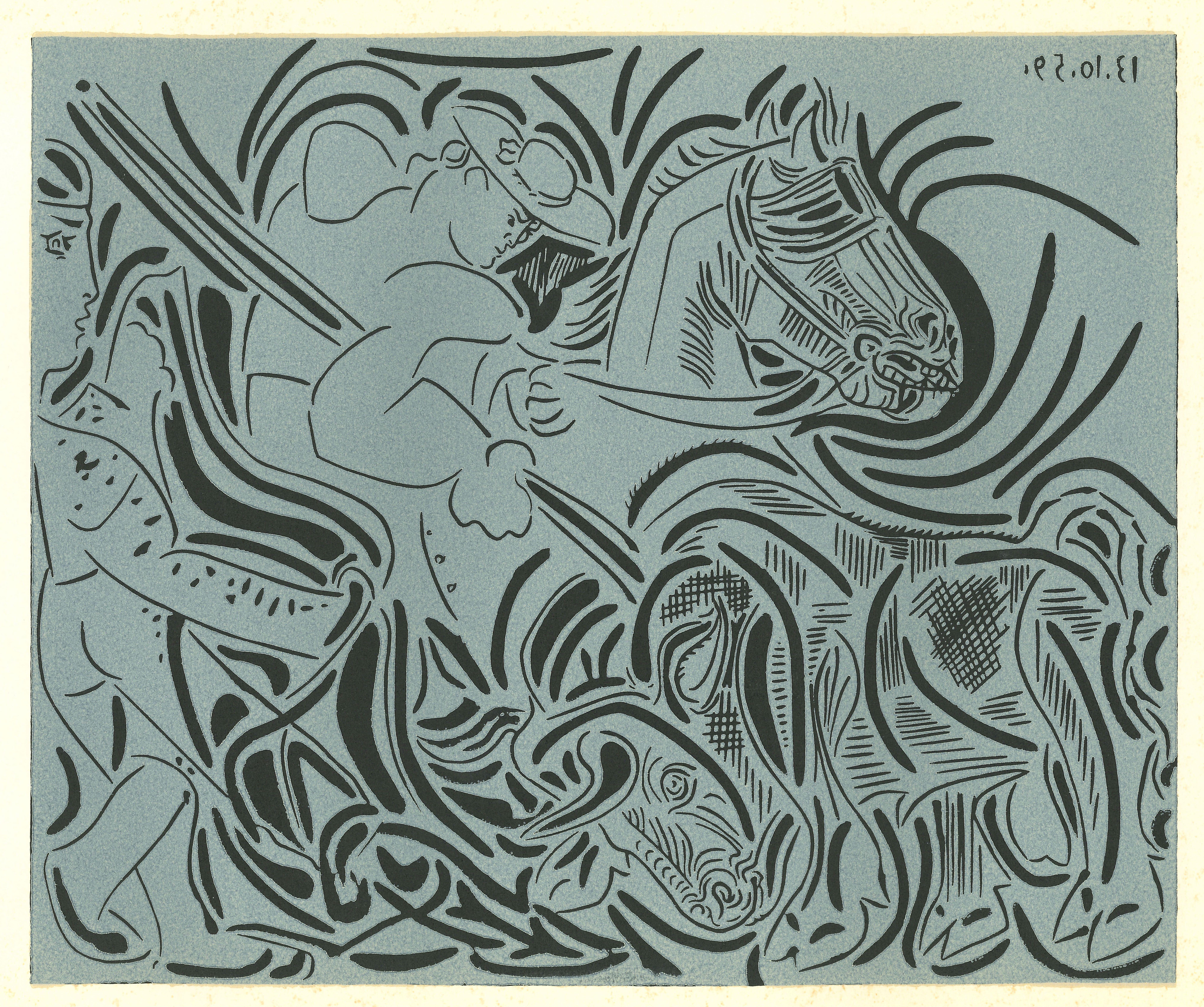 La Pique - Original Linocut After Pablo Picasso - 1962