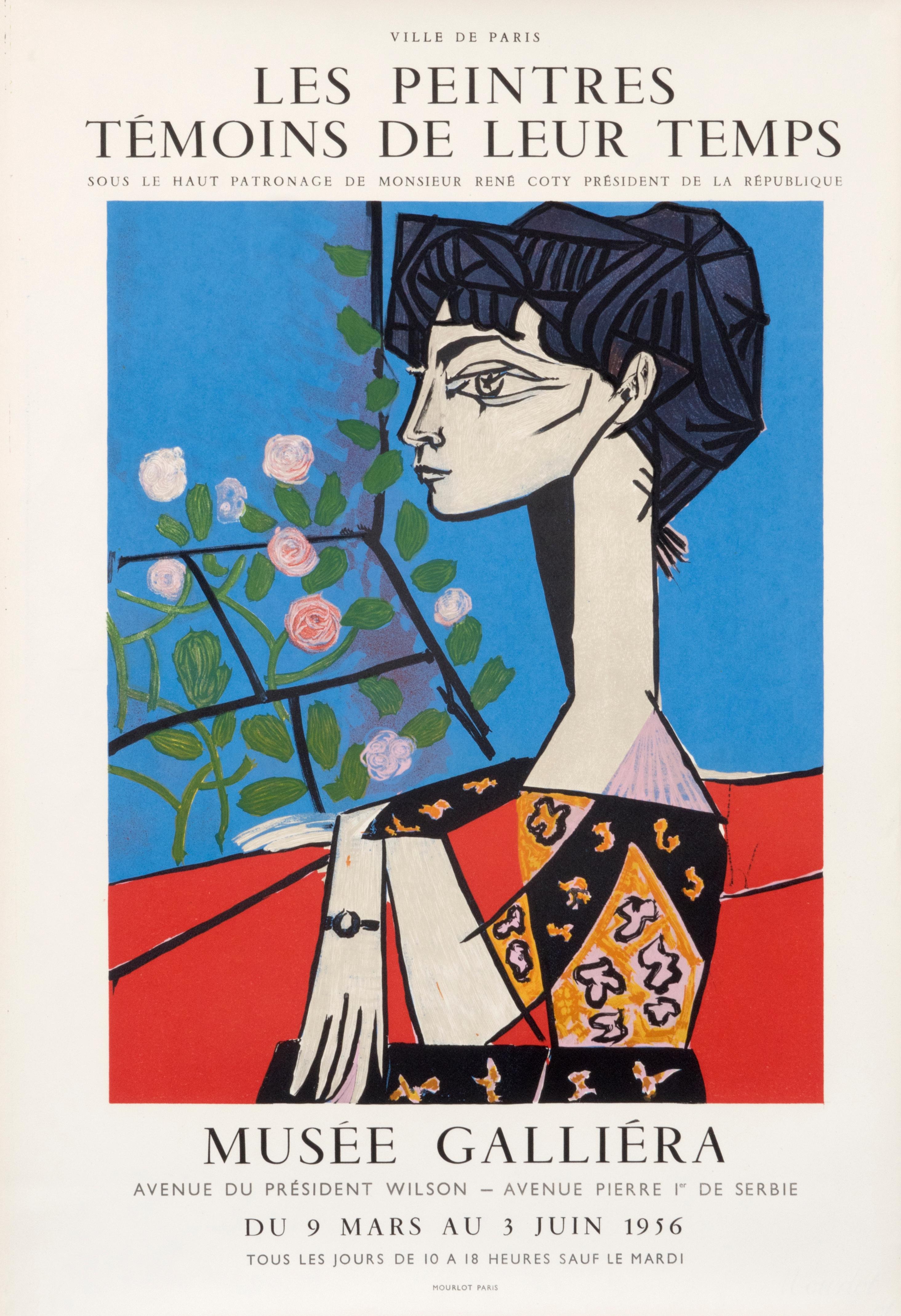 "Les Peintres Temoins de leurs Temps" Vintage Picasso French Exhibition Poster - Print by (after) Pablo Picasso