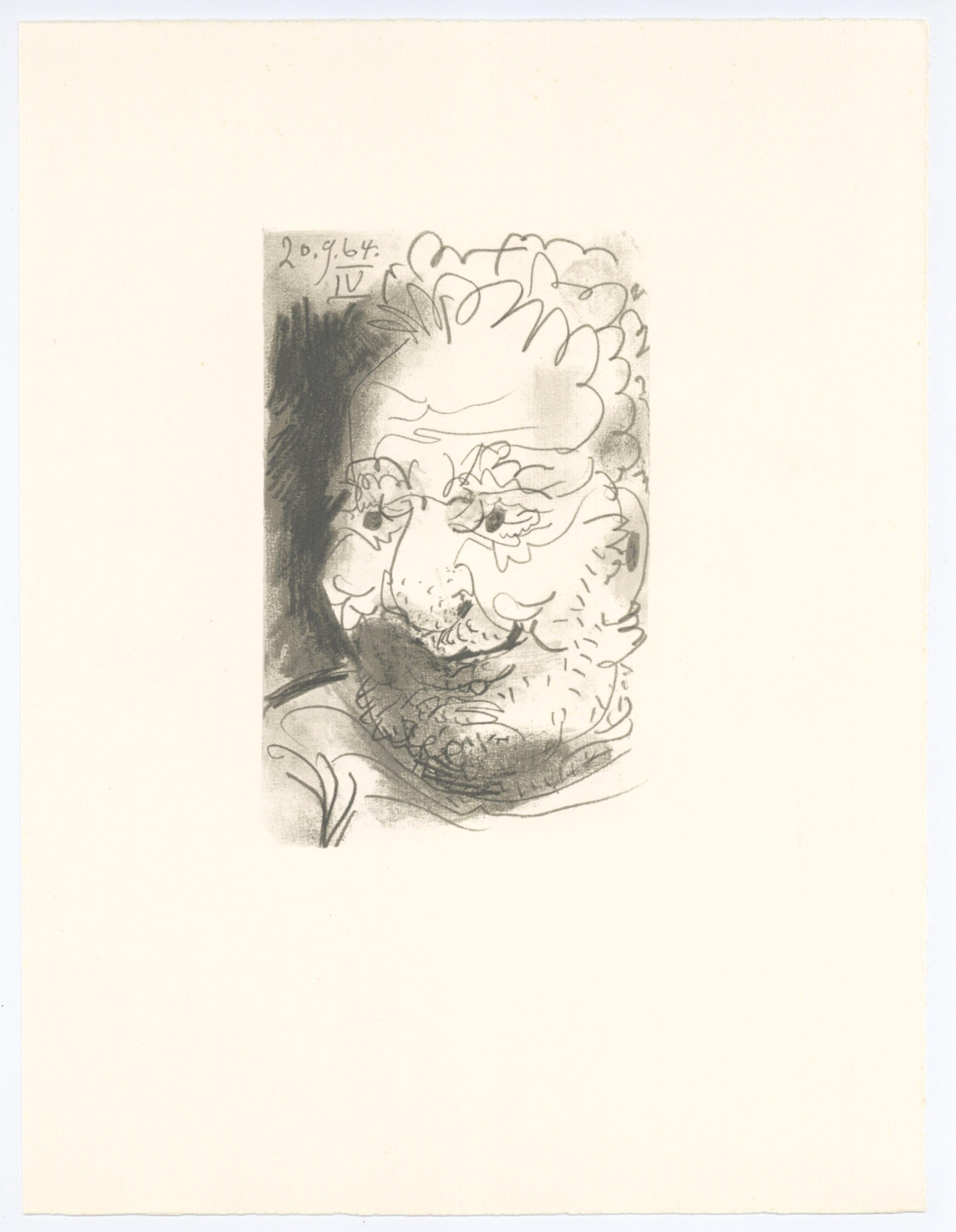 (after) Pablo Picasso Portrait Print - lithograph for "Le Goût du Bonheur"