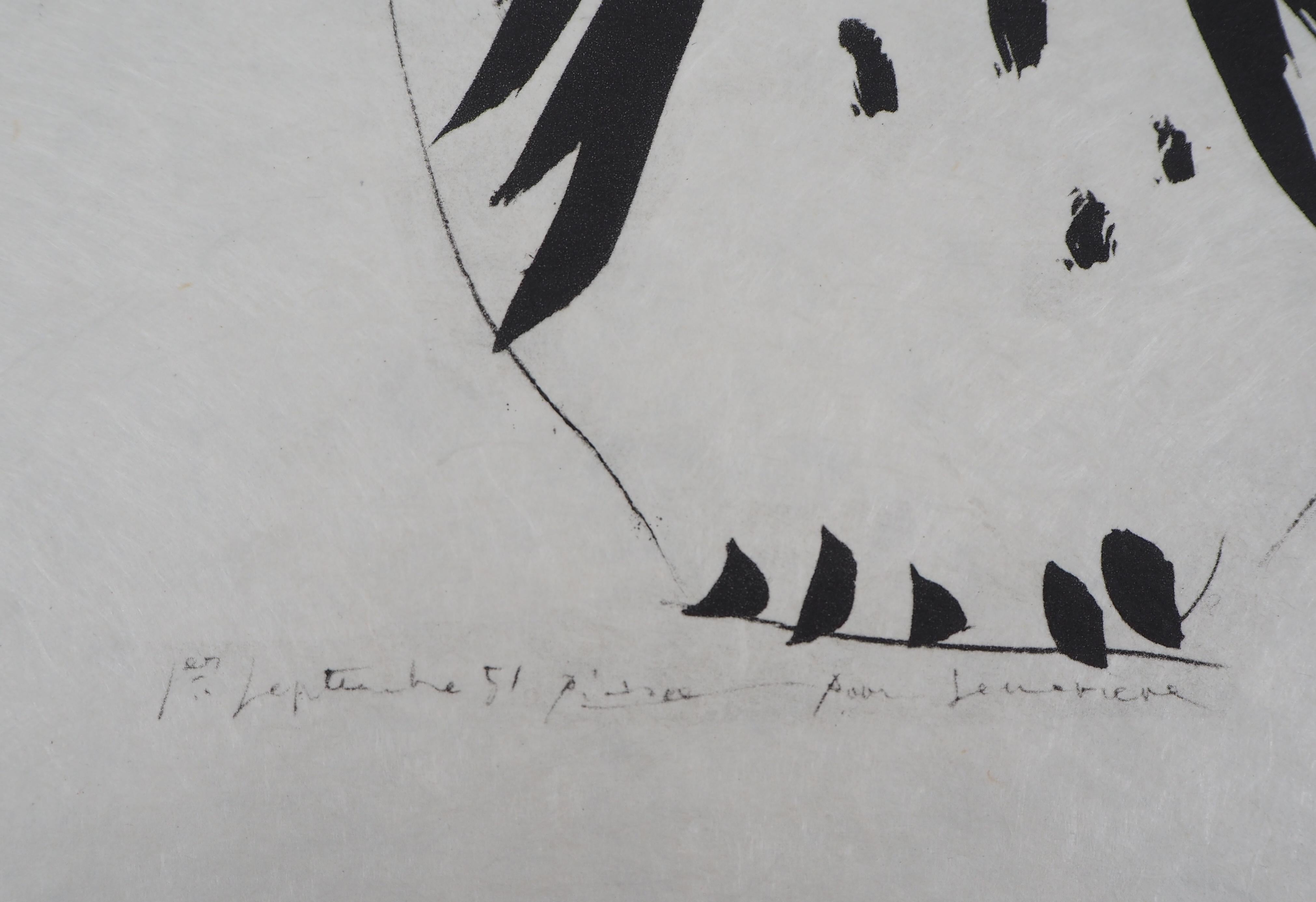 Madoura Ceramic : the Tall Owl - Lithograph Signed - Modern Print by (after) Pablo Picasso