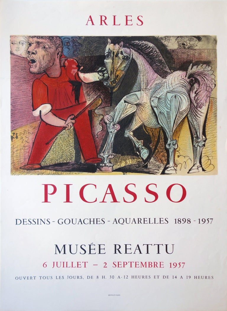 (after) Pablo Picasso Figurative Print - Man with a Horse - Vintage lithograph poster - Mourlot / Czwiklitzer #131