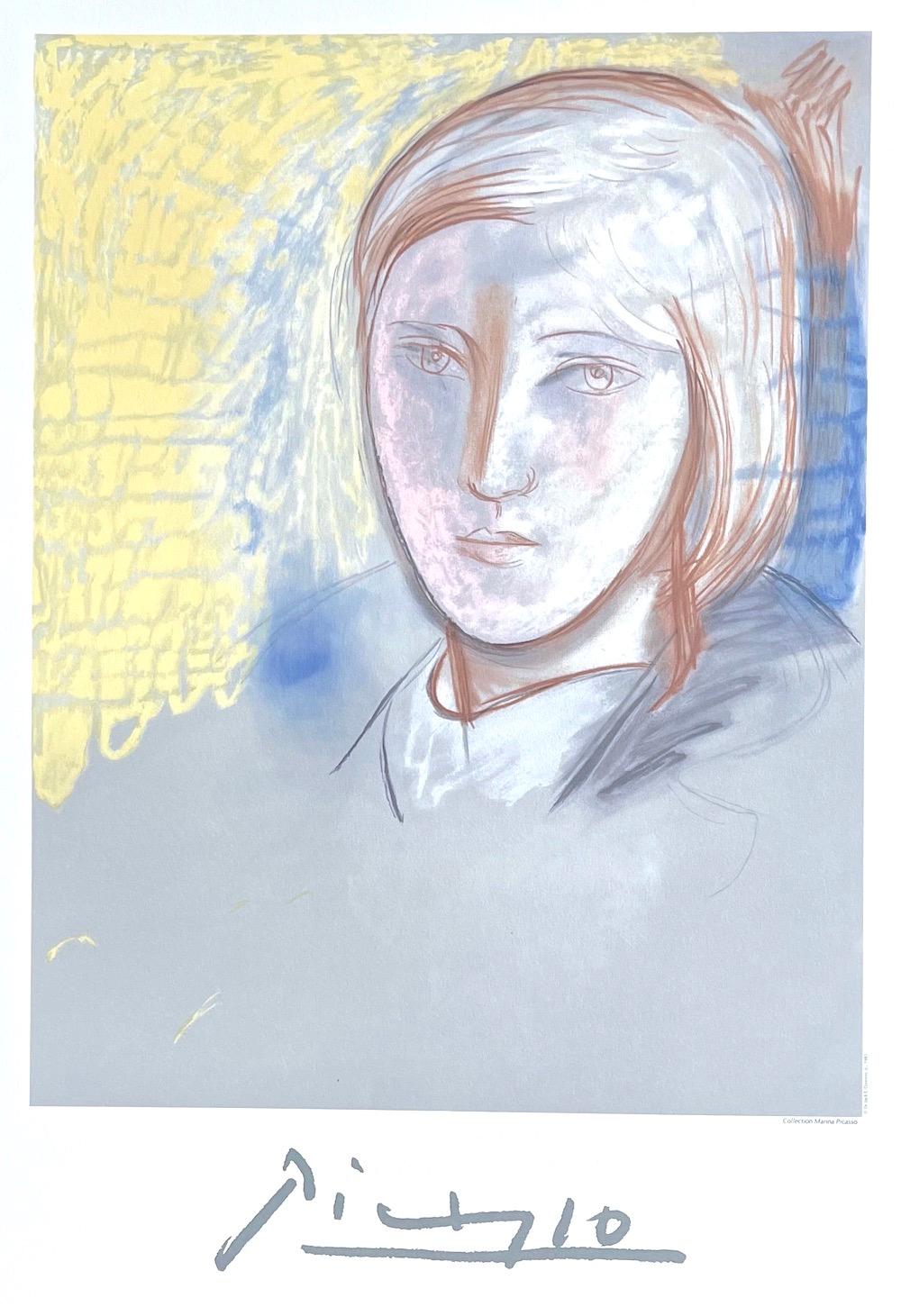 Marie-Thérèse Walter, Lithograph, Young Woman's Face, Pastel Portrait Drawing - Print by (after) Pablo Picasso