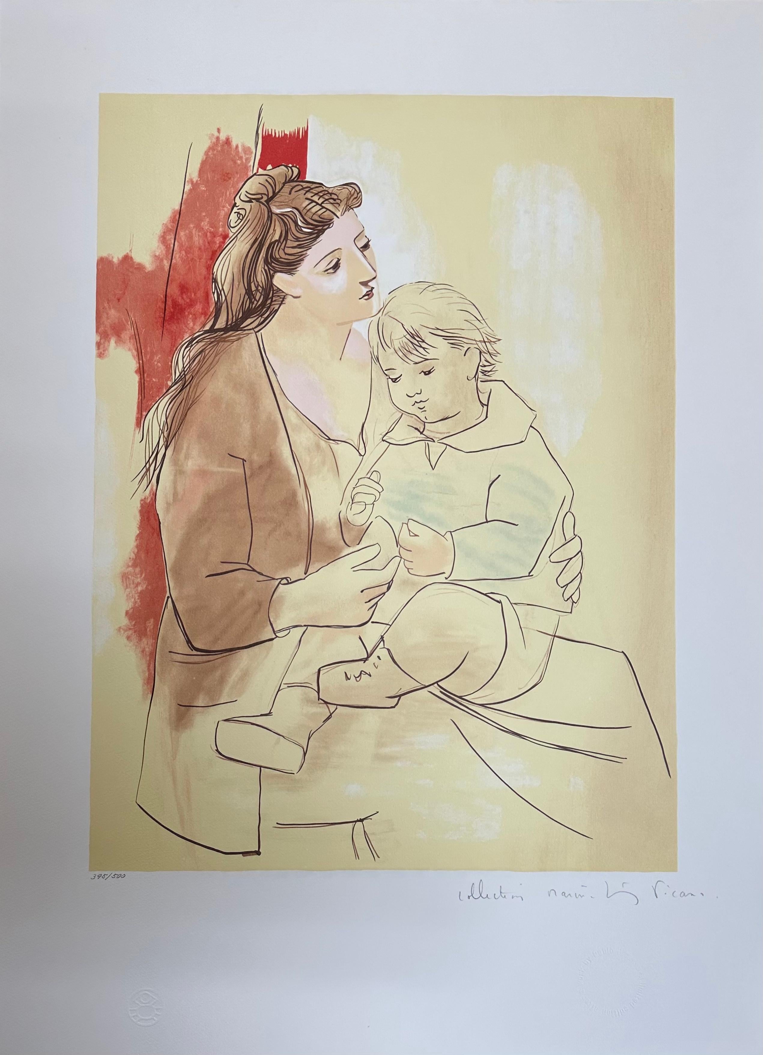 Maternité au Rideau Rouge - Print by (after) Pablo Picasso