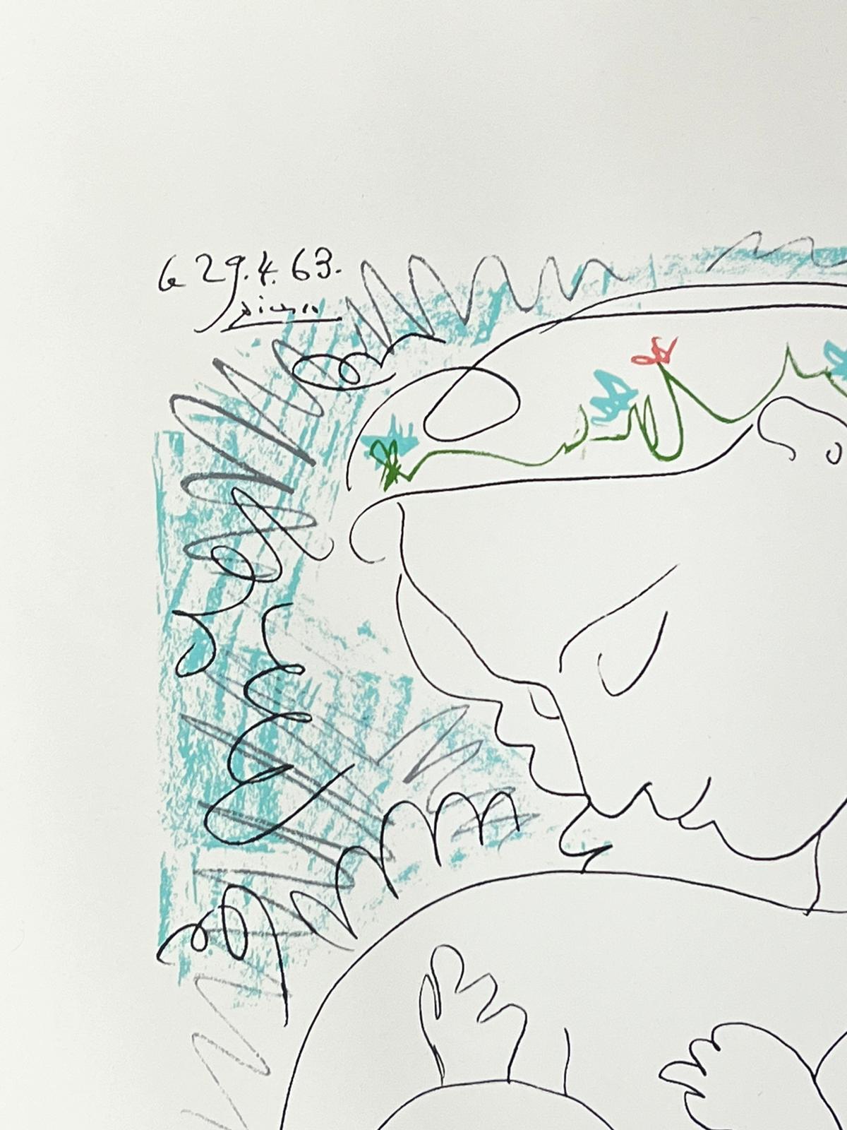 Maternity nach Pablo Picasso, Farblithographie von SPADEM 1983  (Abstrakt), Print, von (after) Pablo Picasso