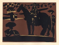 "Mounted Picador" linocut