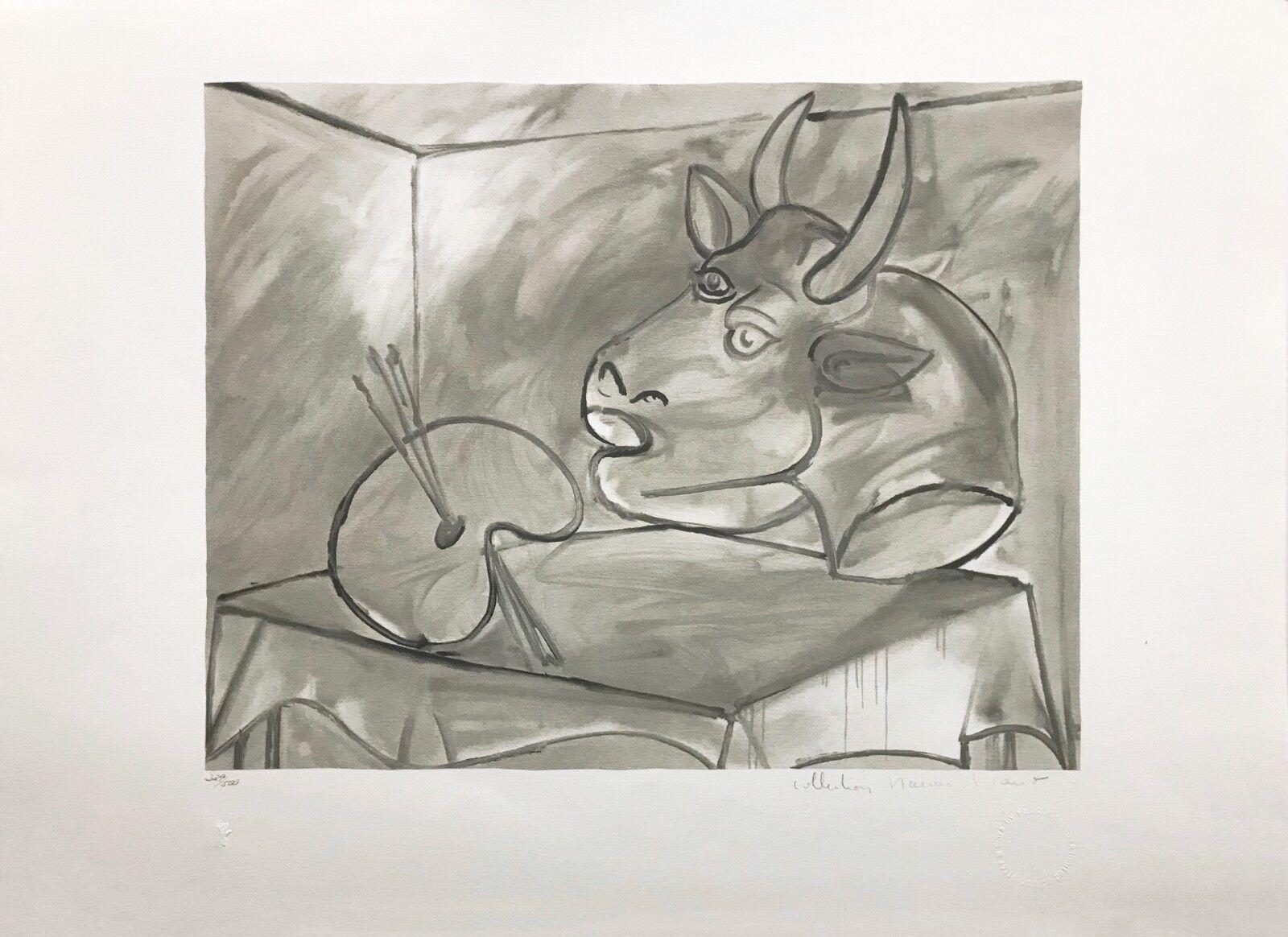 (after) Pablo Picasso Animal Print - NATURE MORTE A LA PALETTE ET A LA TETE