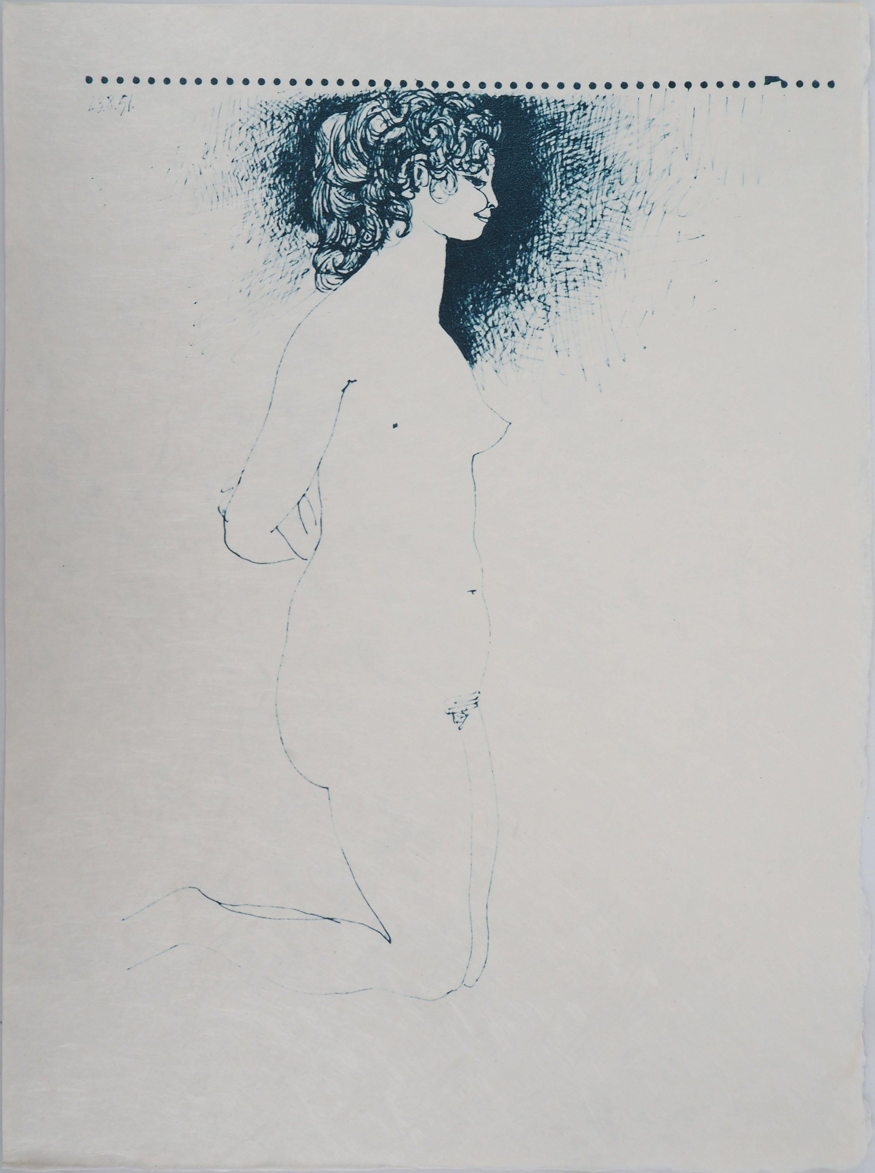 Model No No en bleu - Lithographie - Print de (after) Pablo Picasso