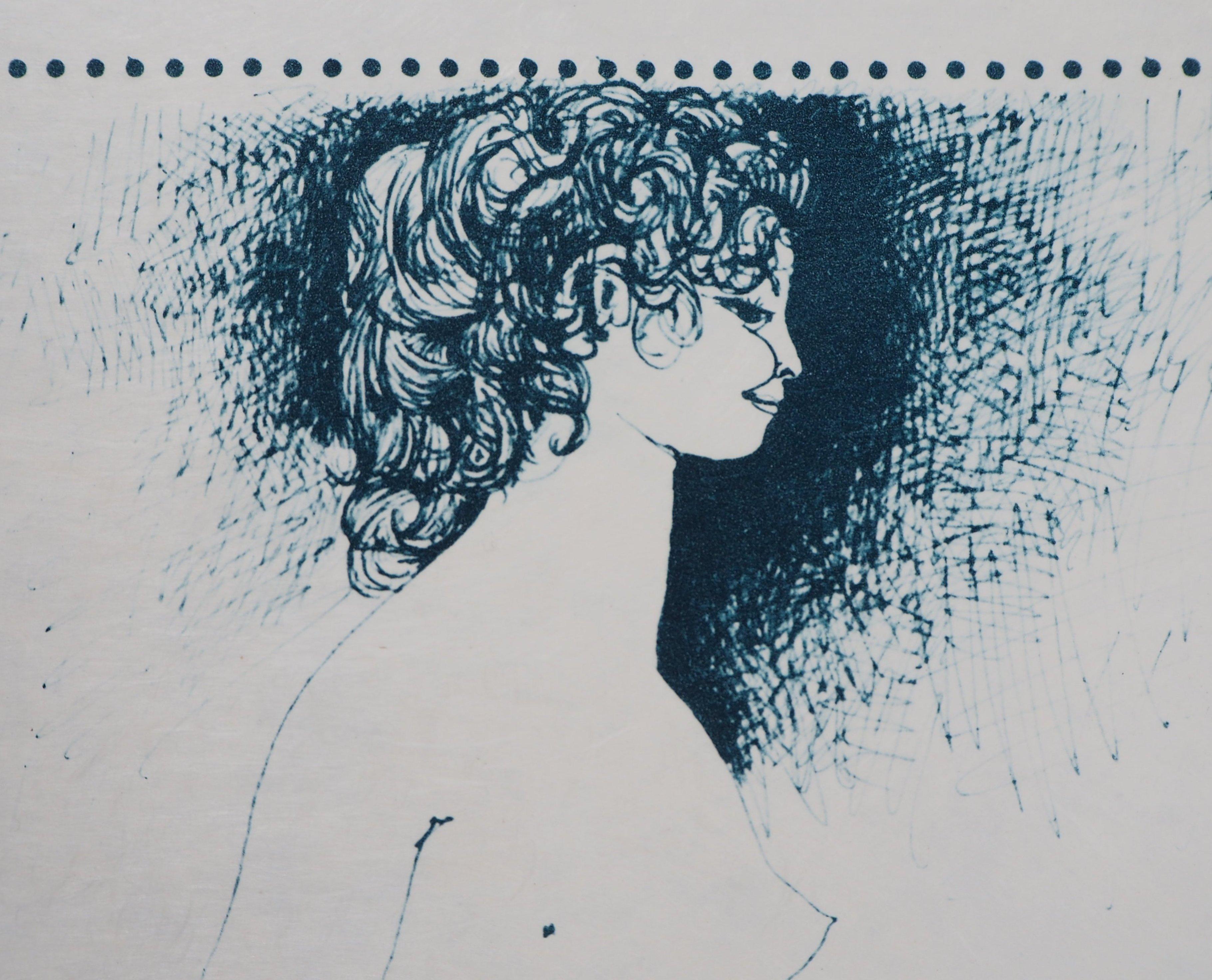Pablo PICASSO (après)
Modèle nu en bleu, 1974

Lithographie
Non signé
Sur papier Japon 39 x 28.5 cm (c. 15.4 x 11.2 inches)

INFORMATION : Lithographie d'après des dessins de Pablo Picasso, illustrant le portfolio 'Le Soleil ébloui', composé de 12