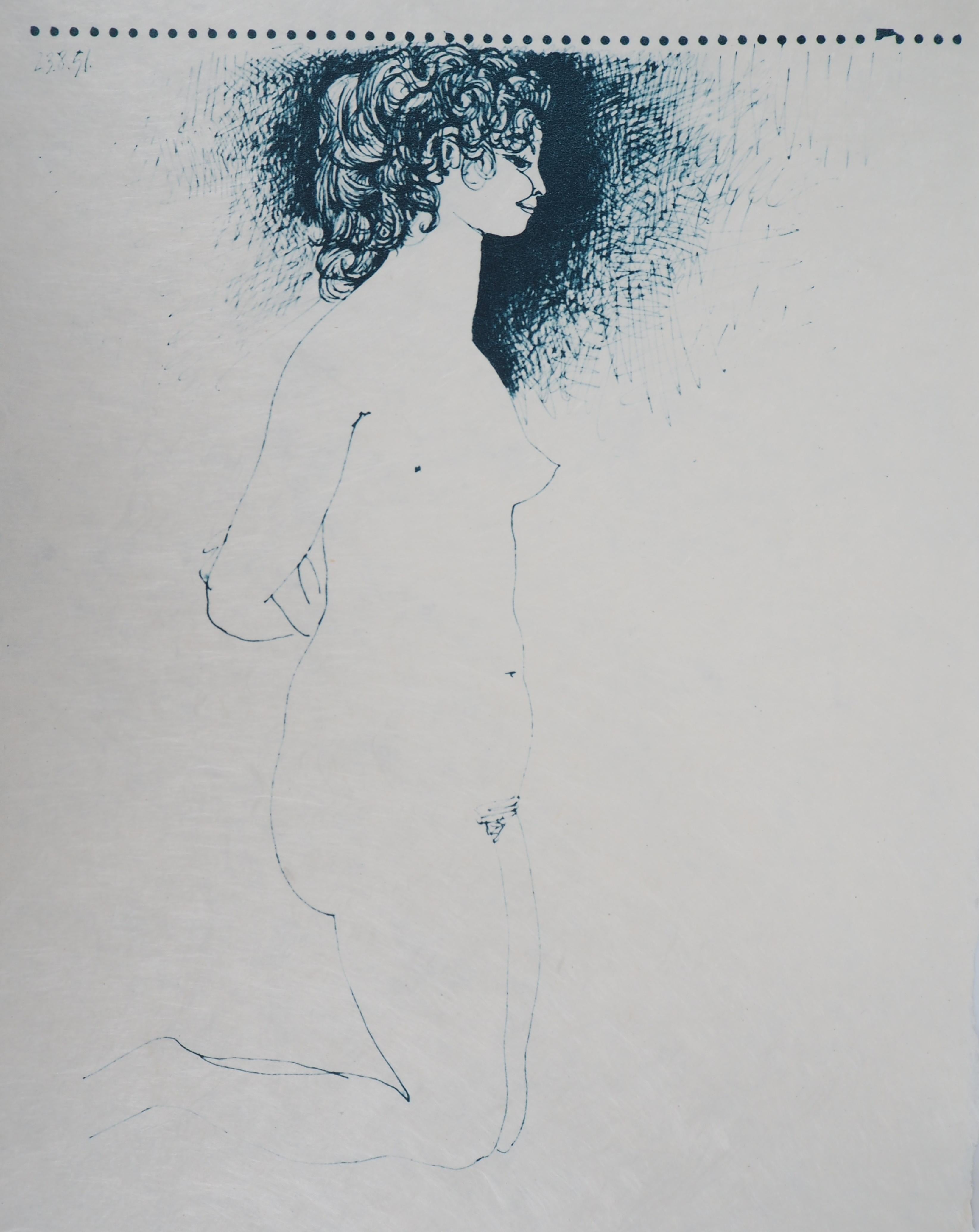Nude Print (after) Pablo Picasso - Model No No en bleu - Lithographie