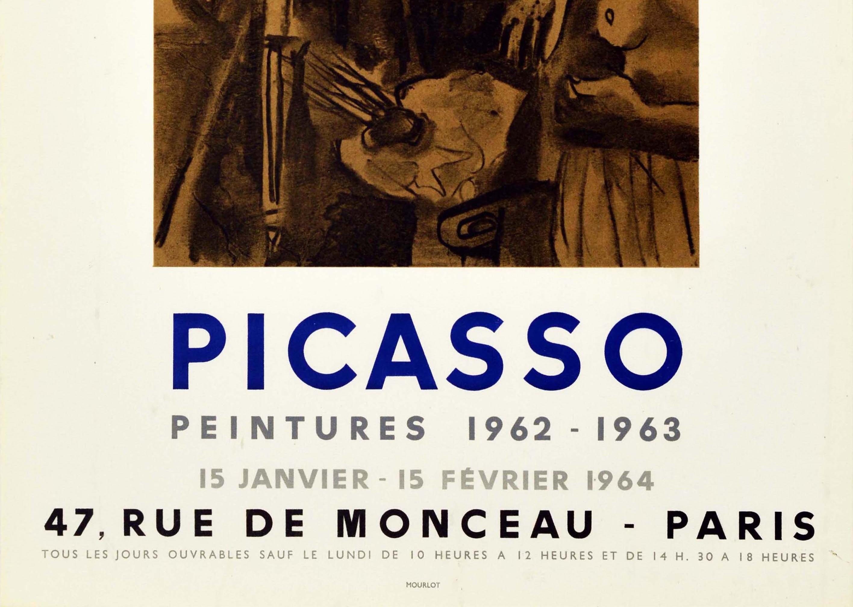 Affiche d'exposition d'art vintage de Paris Picasso Le peintre et son modèle - Abstrait Print par (after) Pablo Picasso