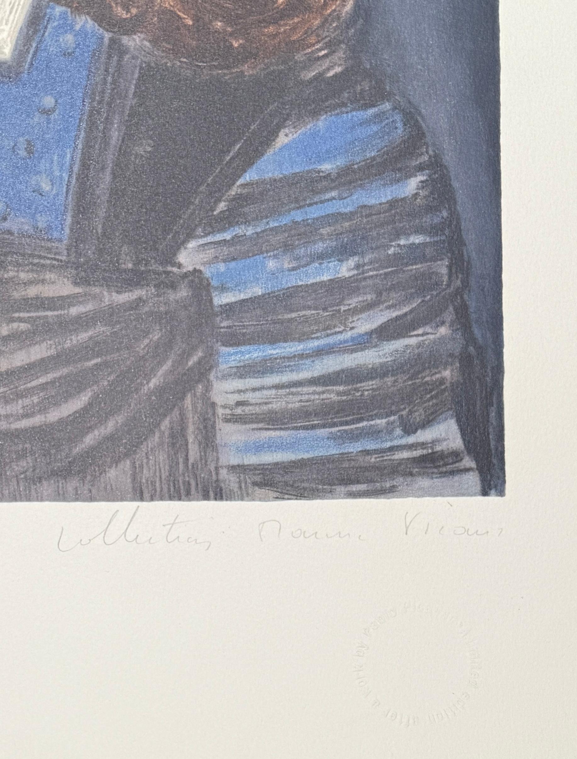 Pablo Picasso (1881 - 1973) - Femme à la Collerette Bleue - litografía sobre papel en venta 1