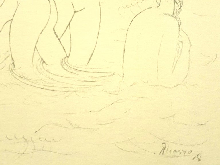 Pablo Picasso (after) - Bathers - Lithograph - White Portrait Print by (after) Pablo Picasso