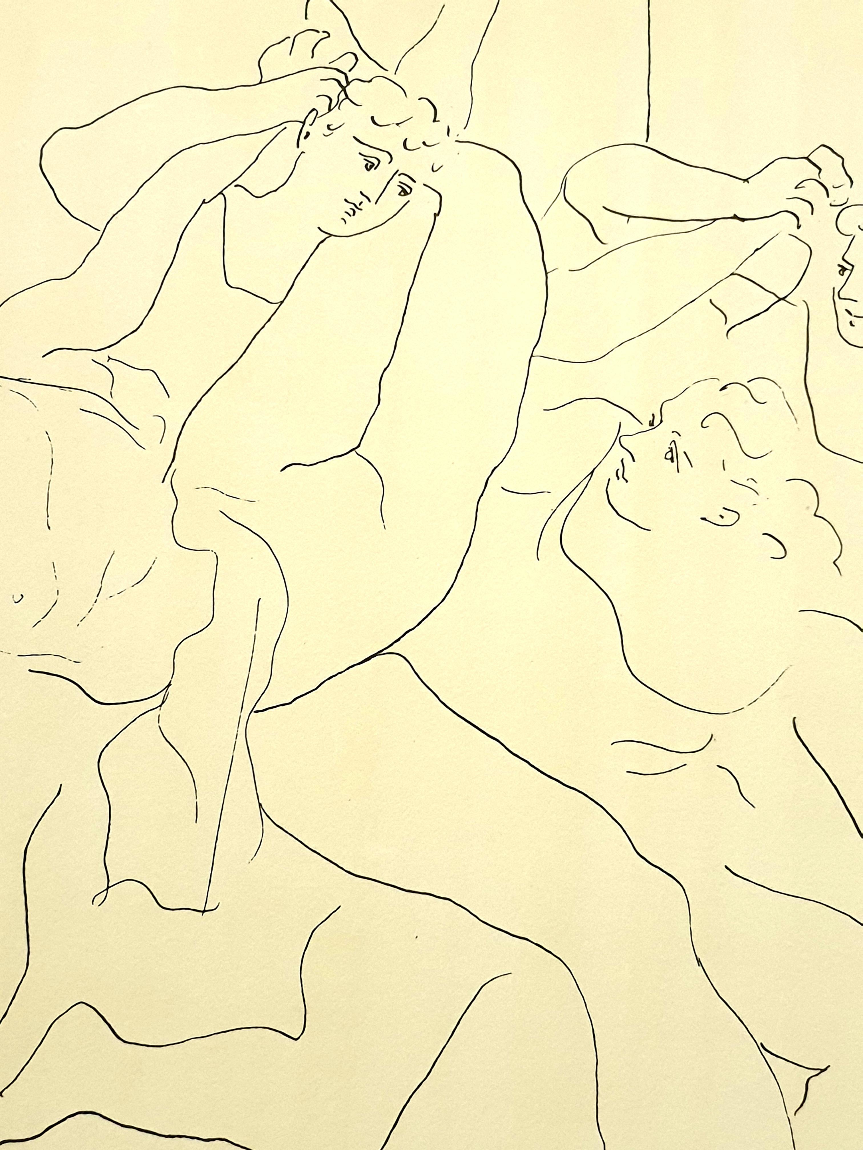 Pablo Picasso (after) - Four Ballet Dancers - Lithograph
Signed in the plate
1946
Publisher: Albert Carman
Dimensions: 48 x 33 cm 
From Picasso Fiften Drawings

Pablo Picasso

Picasso is not just a man and his work. Picasso is always a legend,