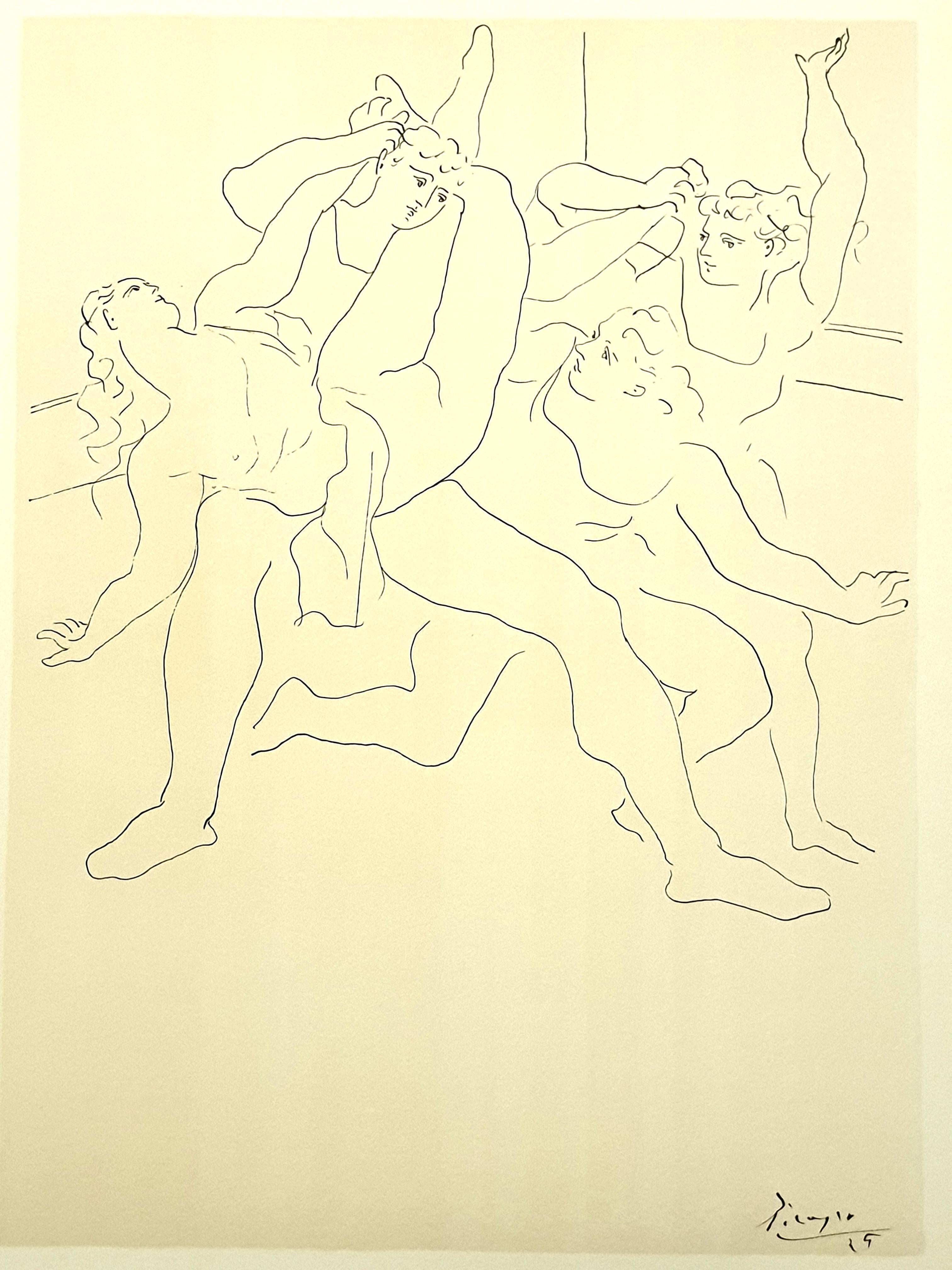 (after) Pablo Picasso Portrait Print - Pablo Picasso (after) - Four Ballet Dancers - Lithograph