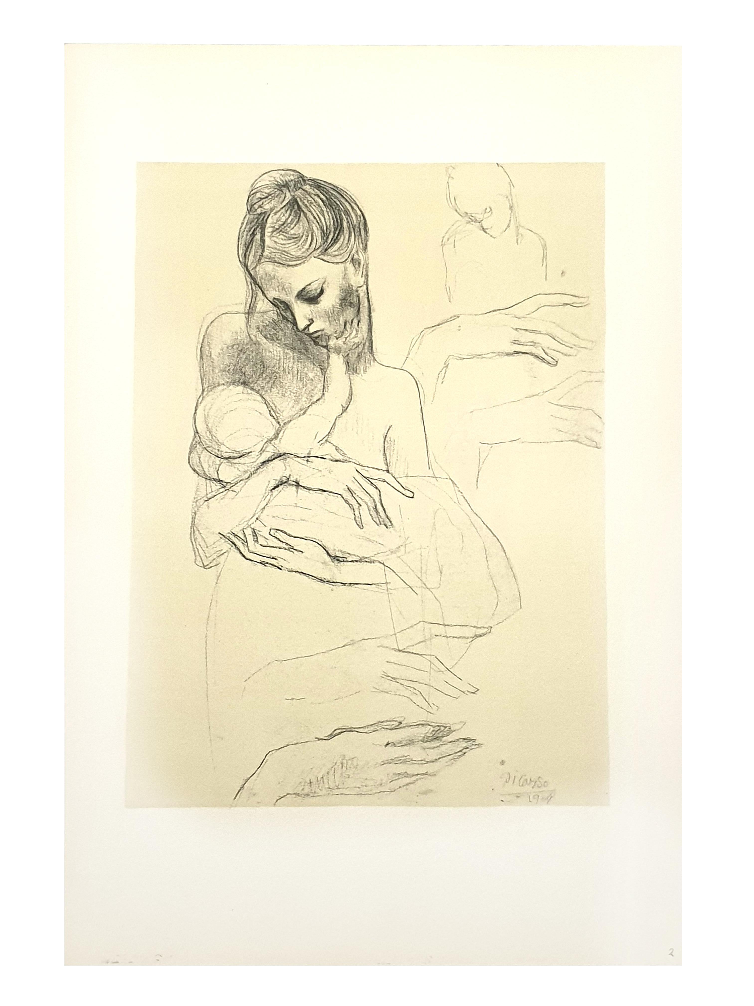 Pablo Picasso - Mère et enfant - Lithographie - Moderne Print par (after) Pablo Picasso