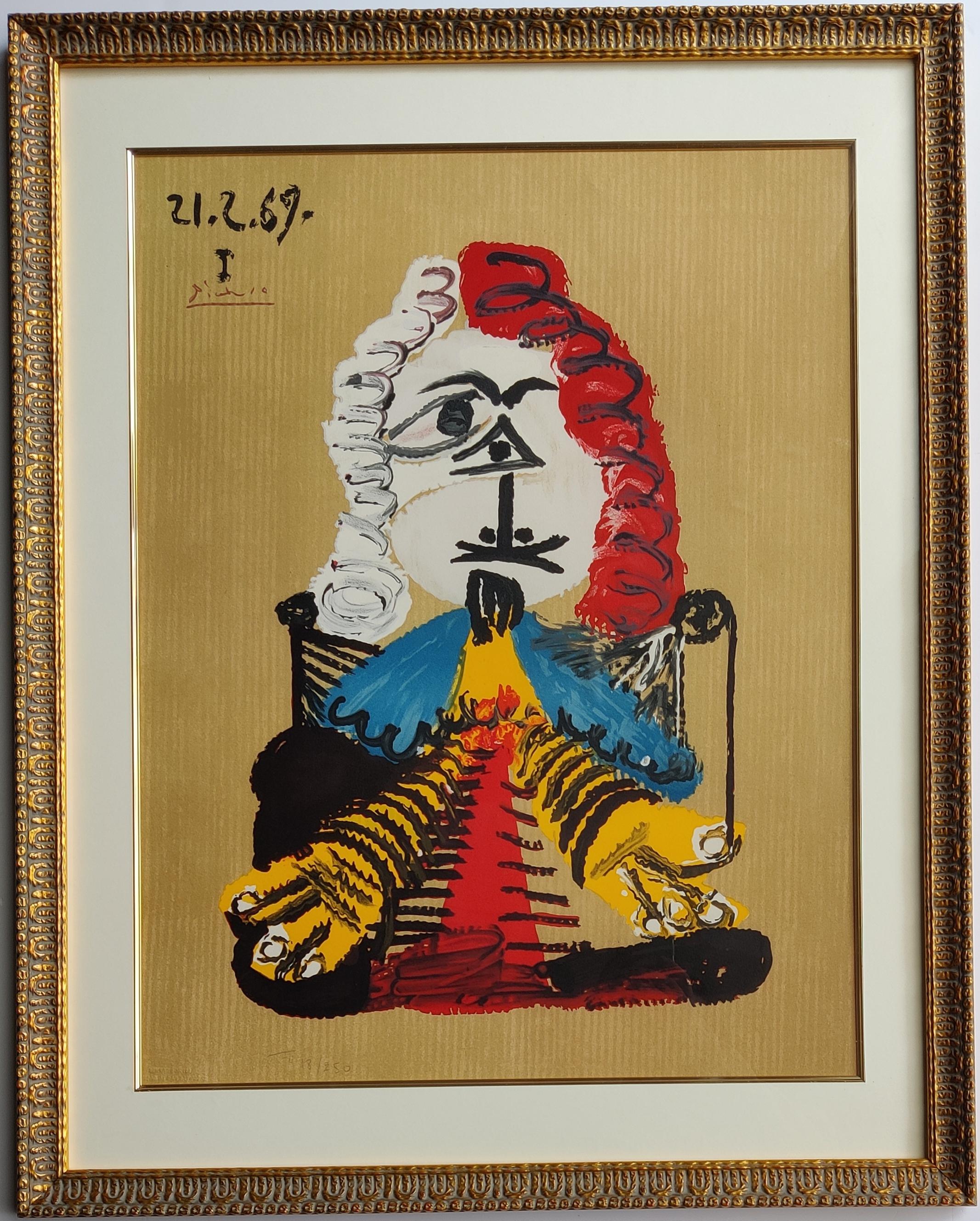 D'après Pablo Picasso
Une plaque, tirée de Les Portraits Imaginaires, 1969
Lithographie en couleurs sur papier Arches, avec signature imprimée telle qu'émise
Numéroté F18 / 250 de l'édition française avec le cachet de l'éditeur/imprimeur.
Imprimé