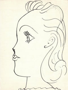Pablo Picasso (after) - "Profil de jeune fille" 1957 Offset Lithograph