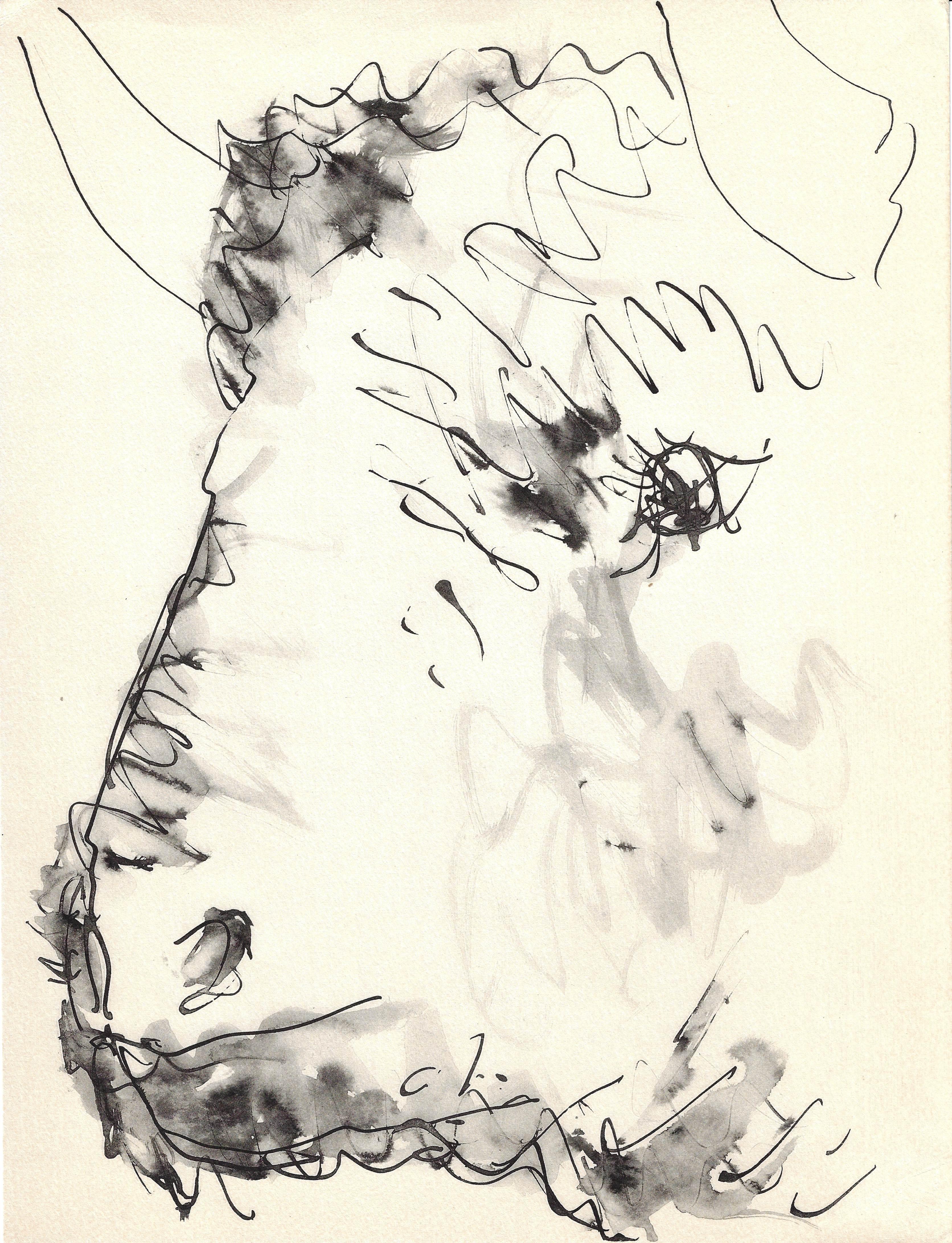 Print de (after) Pablo Picasso - Pablo Picasso (según) - «Tête de Taureau», 1957. Litografía offset