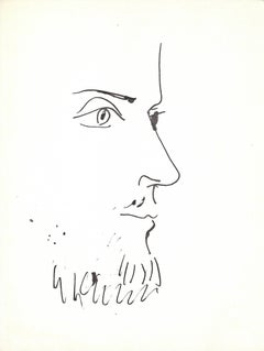 Pablo Picasso (after) - "Visage d'homme, profil droit" 1957 Offset Lithograph